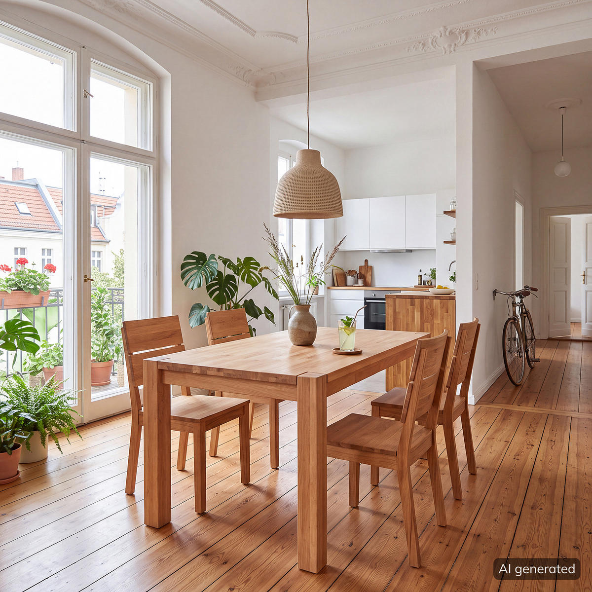 ESSTISCH - Massivholz - Kernbuche, Holz (90/140/75cm) - home24