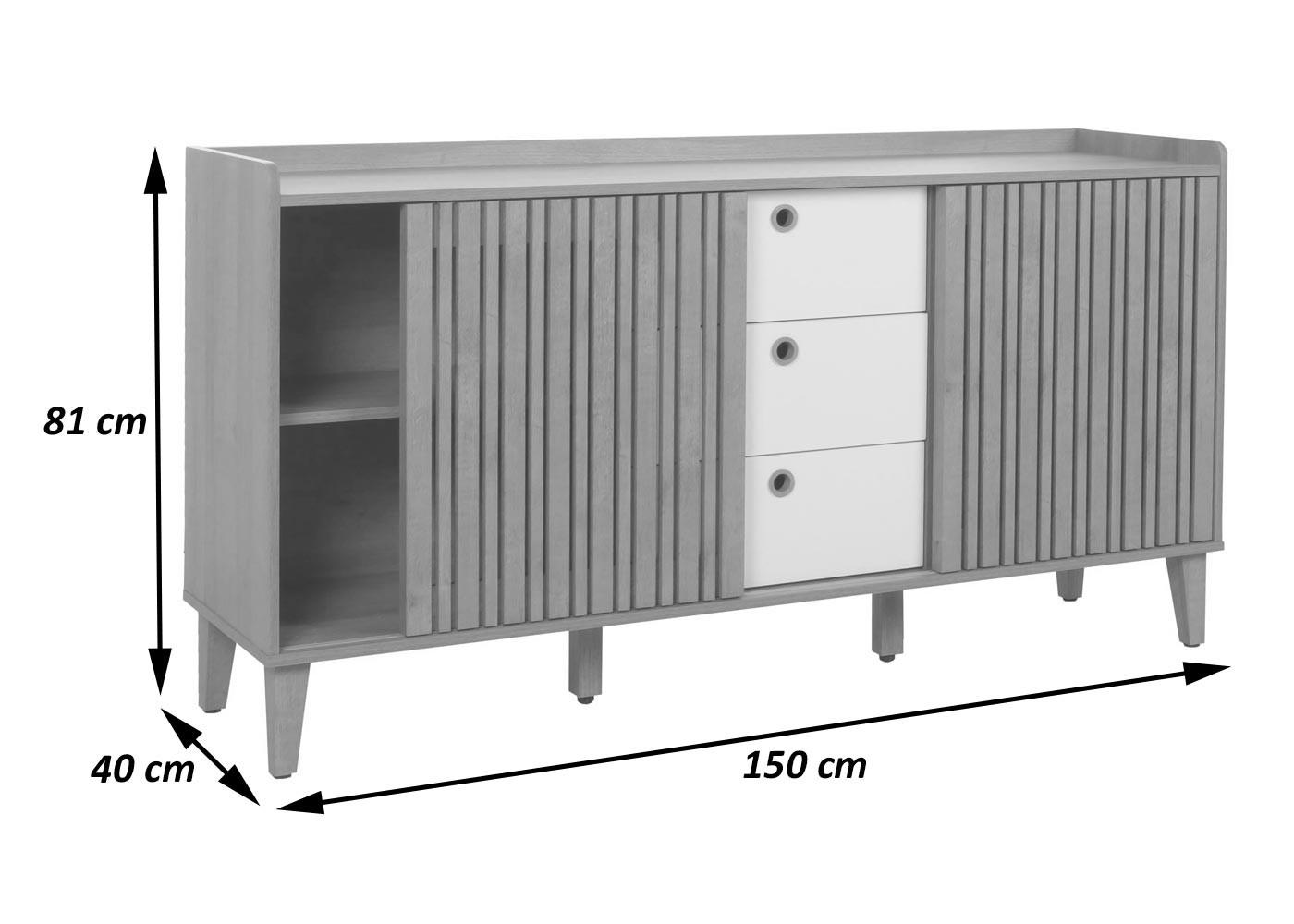 Thumbnail - MCW Sideboard, Walnuss, Holzwerkstoff, 150x81x40 cm, Wohnzimmer, Kommoden & Sideboards, Sideboards