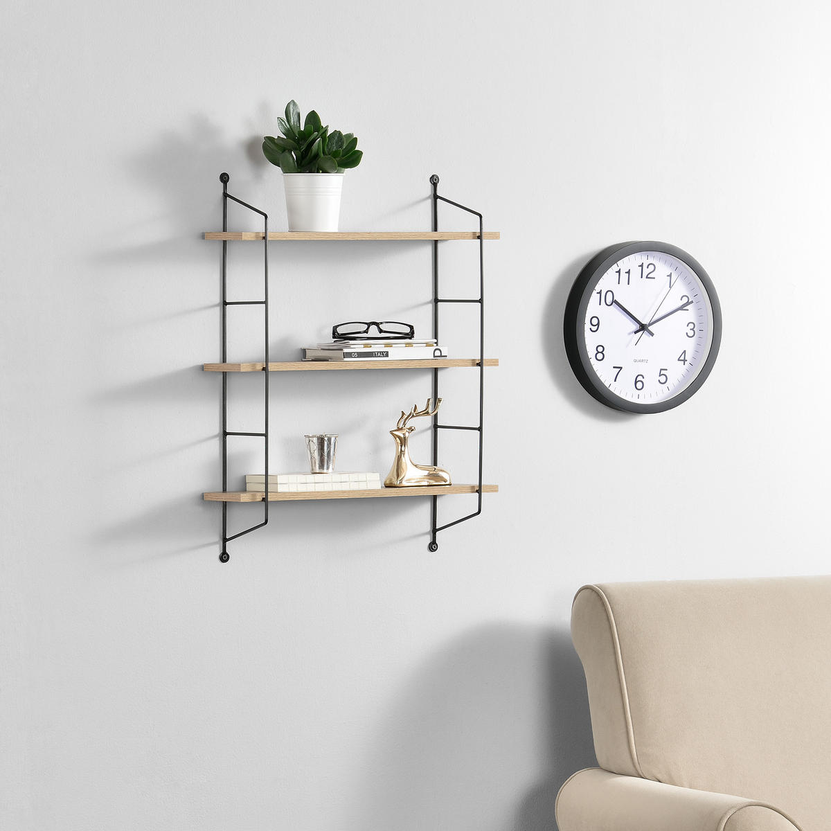 WANDREGAL Ösel - Braun, Metall (48/63.5/15cm) - [en.casa]