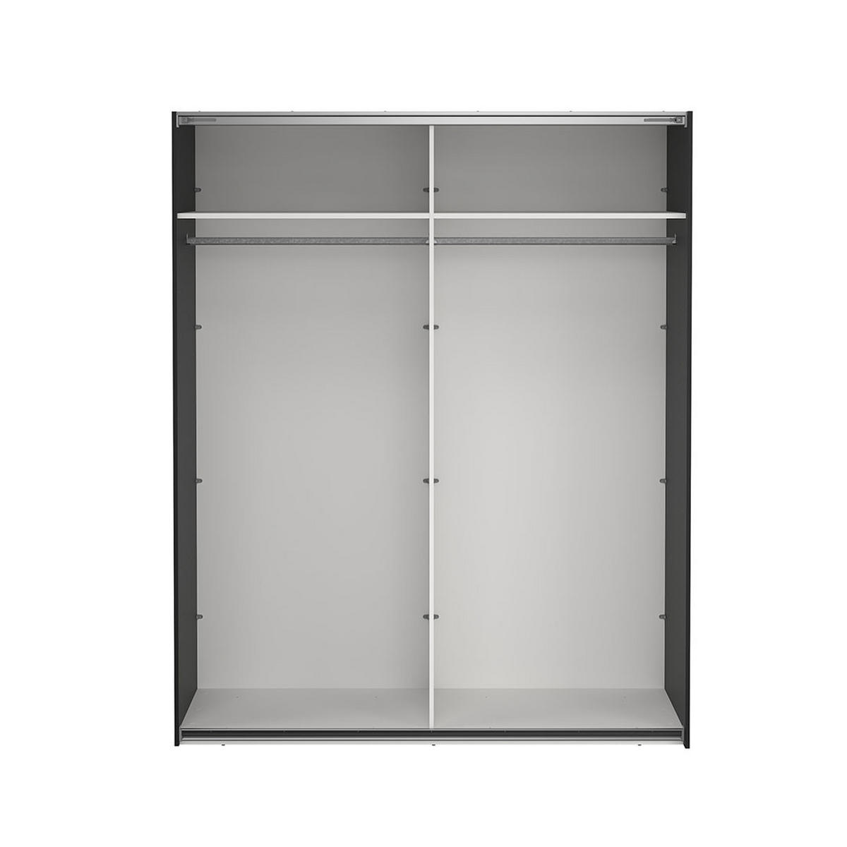 SCHIEBETÜRENSCHRANK, Como, Schwarz, Holzwerkstoff, 179 x 67 x 221 cm - Schwarz, Holzwerkstoff (179/221/67cm) - ebuy24