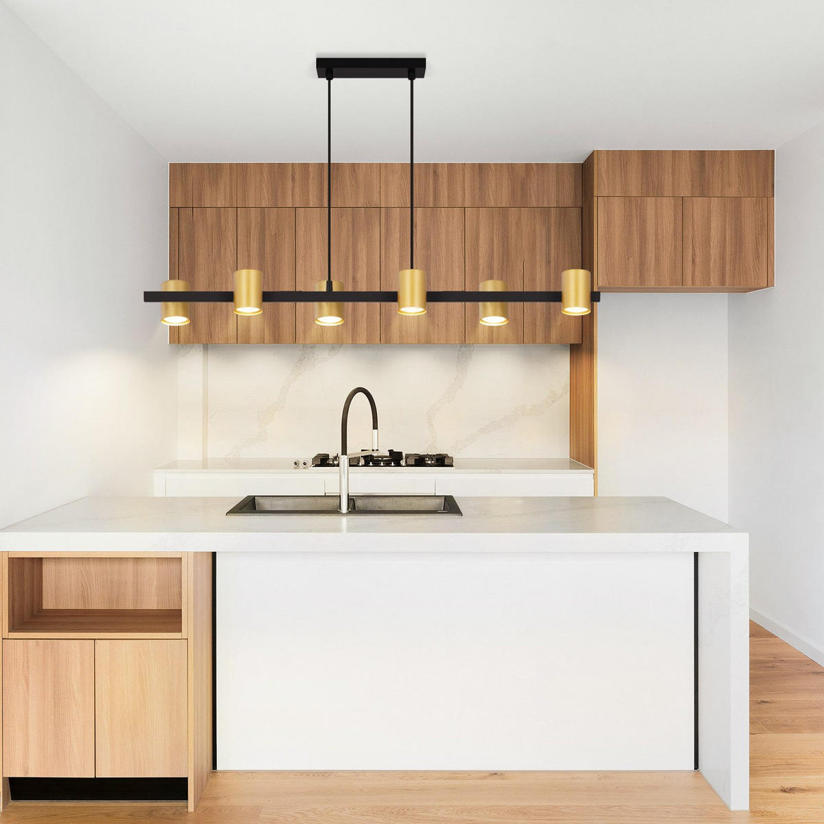 PENDELLEUCHTE Hazel 85/12/155 cm - Goldfarben, Metall (85/12/155cm) - ZMH