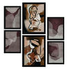 POSTER Set Mit 6 Progeny Art Abstrakt feminin Größe A3 & A4 Schwarzer Rahmen - Schwarz, Papier (29.7/1cm) - Nacnic