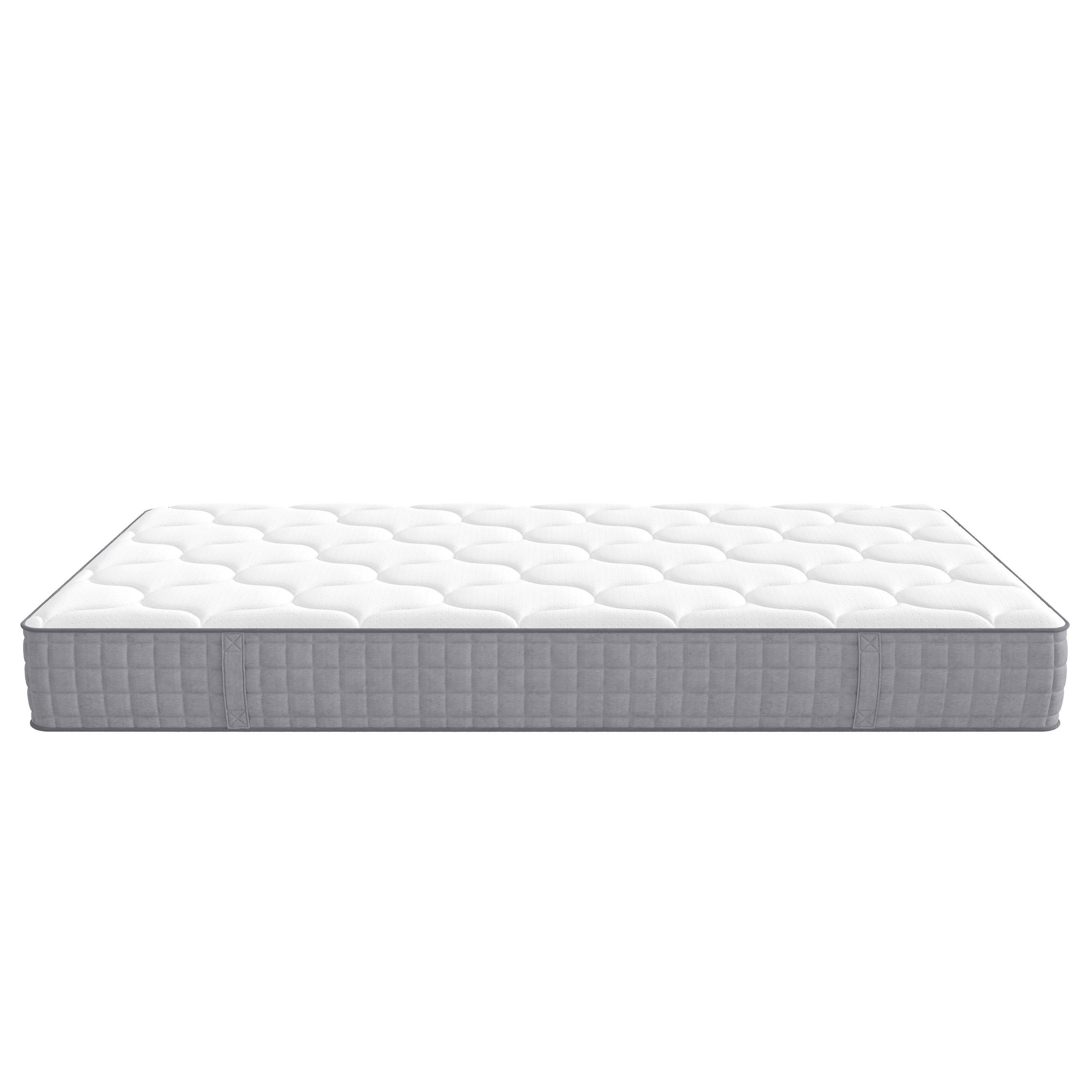 TASCHENFEDERKERNMATRATZE Weiß 90/200/25 cm H3 7-Zonen - Weiß, Metall - PANGIVO