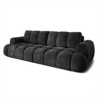 BETTSOFA DAFNE Schwarz Chenille-Stoff mit Schlaffunktion - Schwarz, Textil (300/88/113cm) - MASSENO