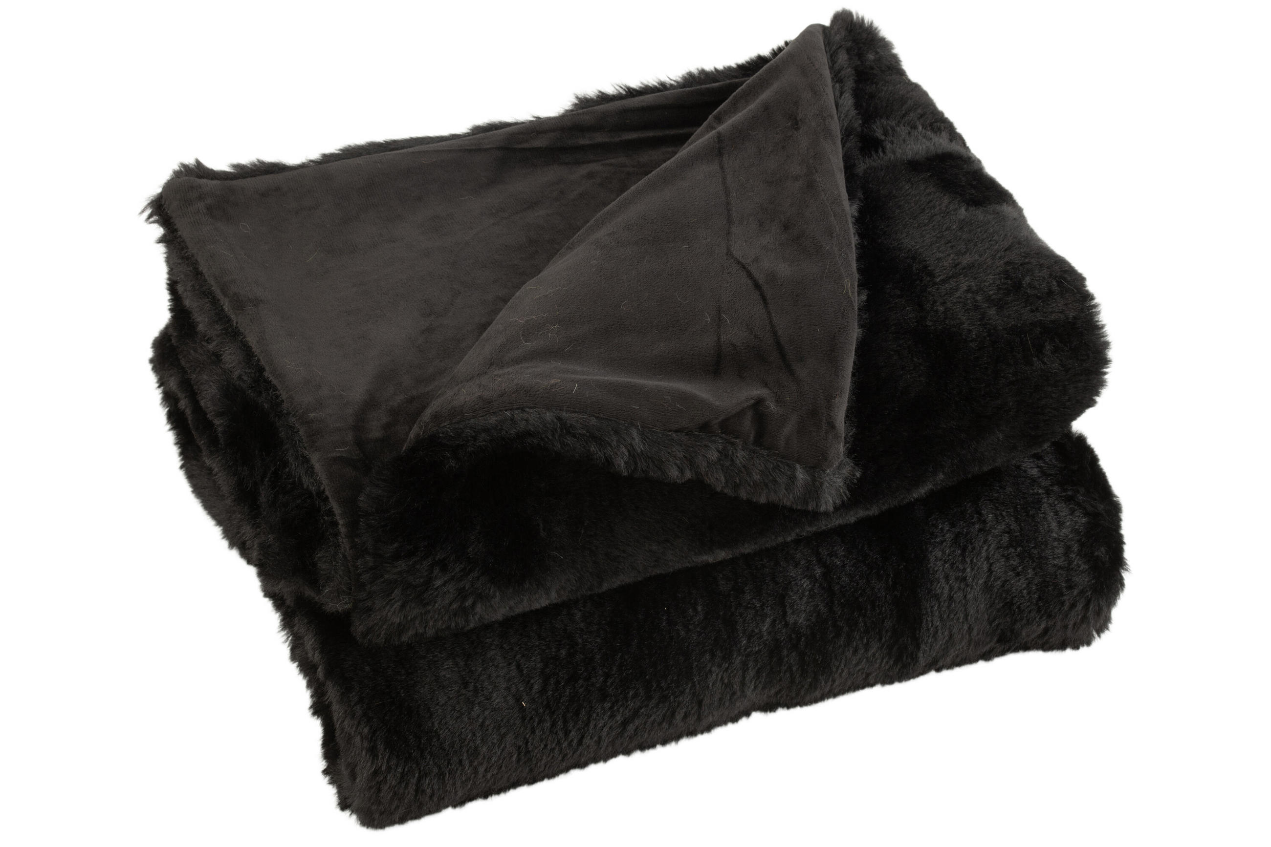 PLAID CUTIE - Plüsch - Schwarz - 180/130/3 cm - Schwarz, Textil (130/180cm) - J-Line