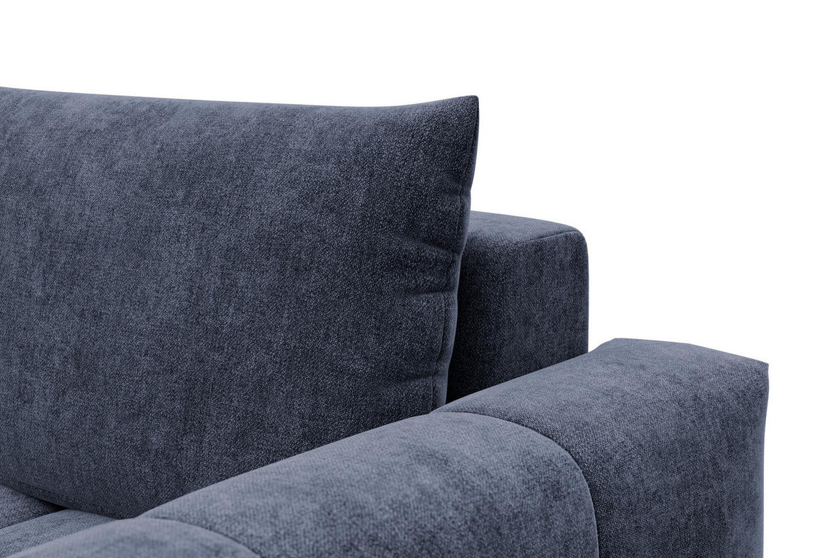 ECKSOFA VERONA 3-Sitzer links, Marineblau - Blau/Schwarz, Holz/Textil (224/173cm) - Courtois Laville