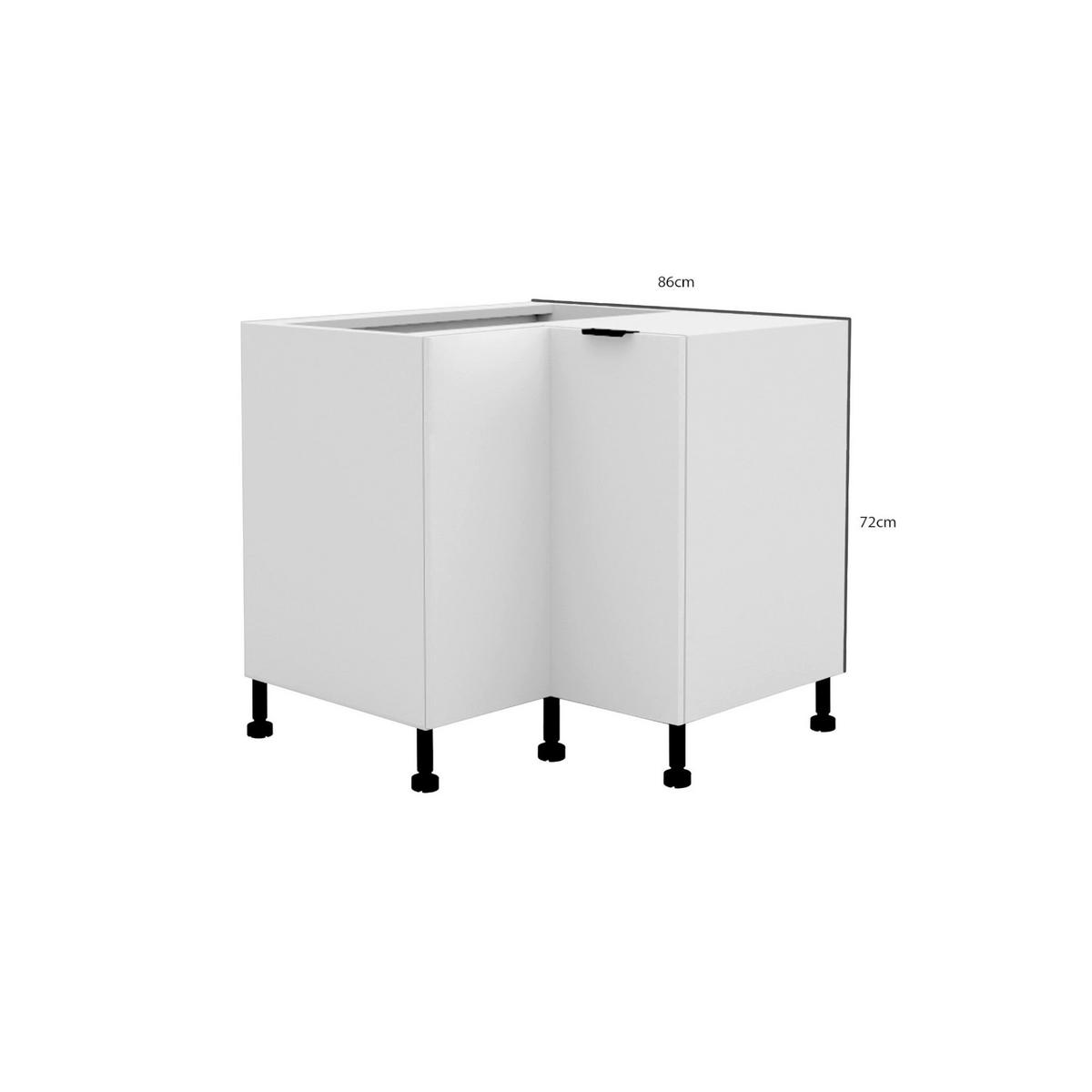 ECKUNTERSCHRANK – 86 cm – KU-DN90 – Lunara – Weiß Matt - Weiß, Holzwerkstoff (86/72/86cm) - hi-markt