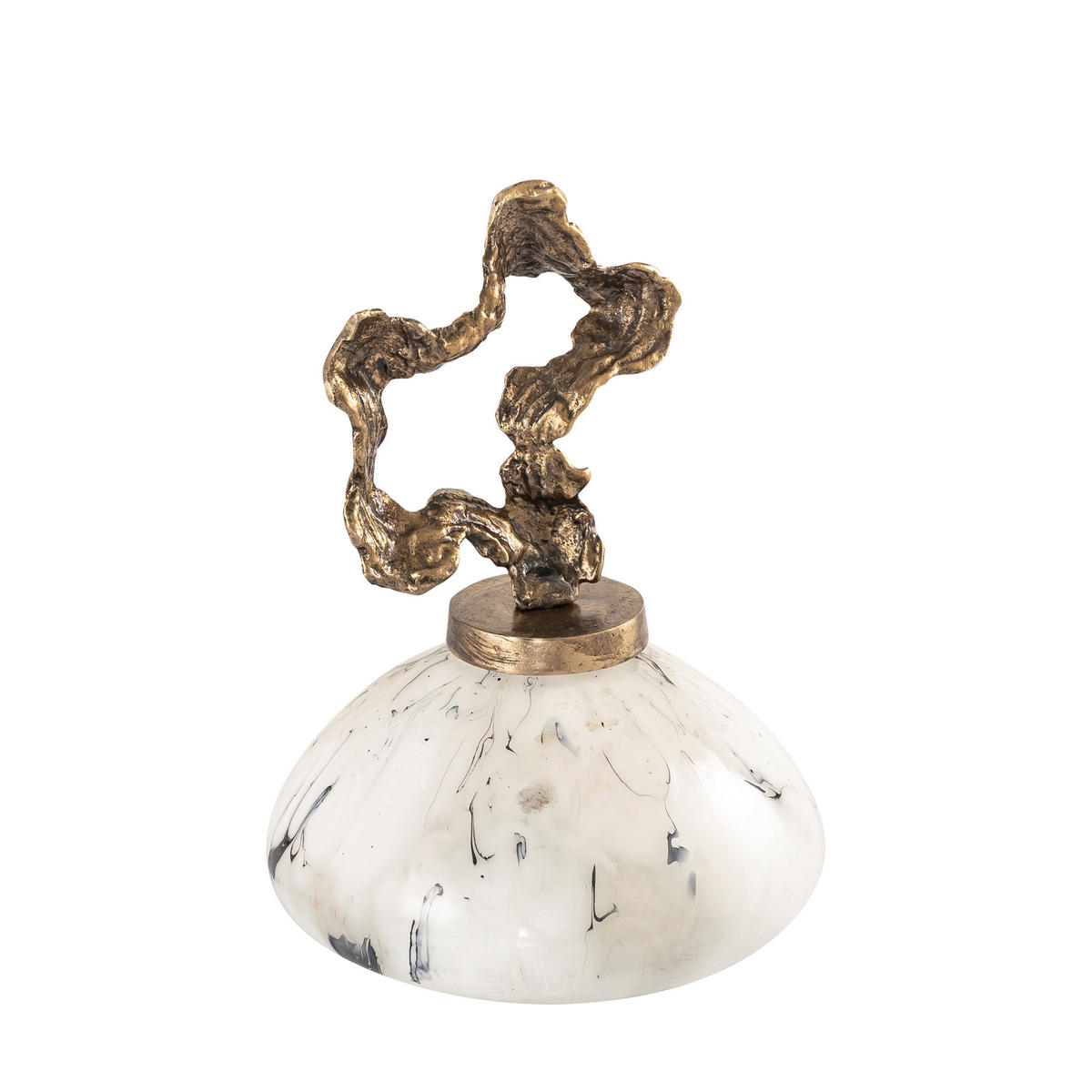 SKULPTUR Maryan Weiß 23/23/32cm - Weiß, Glas (23/32/23cm) - PTMD Collection