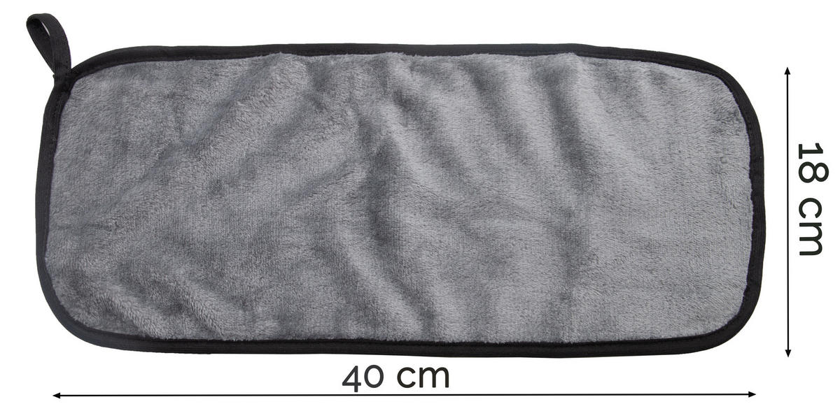 ABSCHMINKTÜCHER, 3er-Set, 40x18 cm, 80% Polyester, 20% Polyamid, Grau - Anthrazit, Textil (18/40cm) - Zollner24