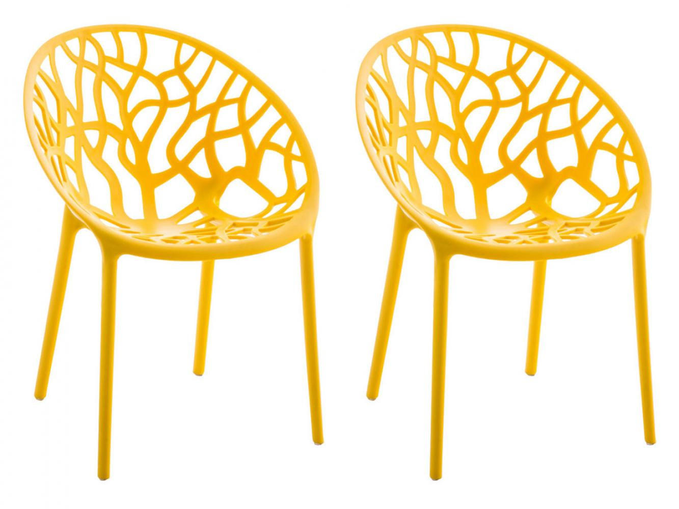 GARTENSTUHL 2er Set Kunststoff gelb - Gelb, Kunststoff (59/80/60cm) - CLP