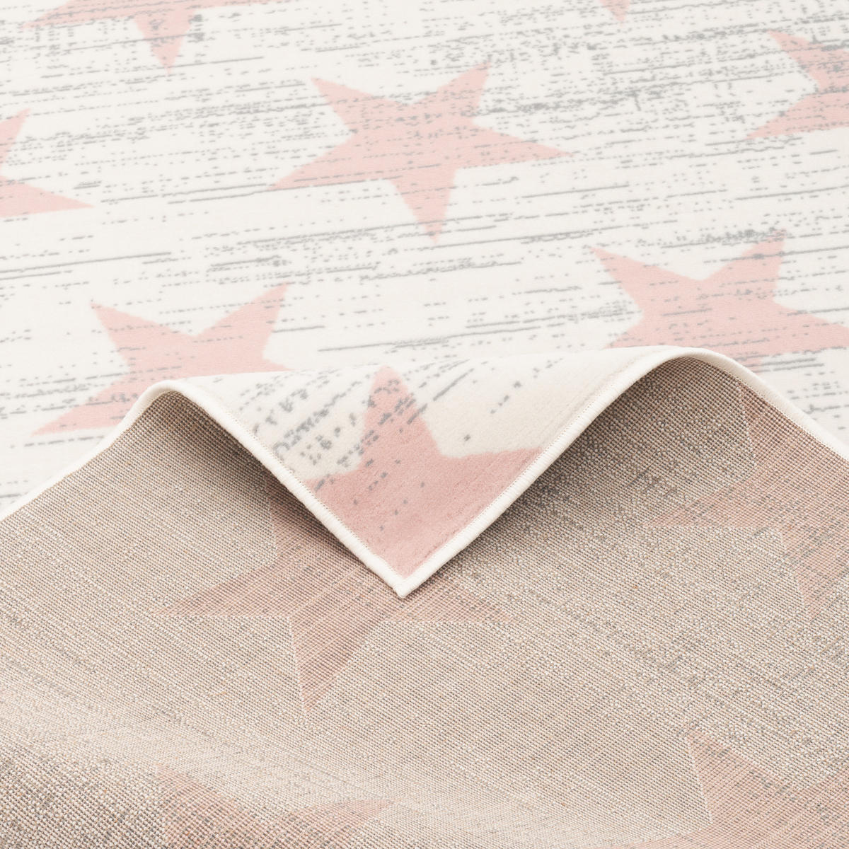 DESIGNER TEPPICH CANVAS STERNE - Rosa, Textil (80/150cm) - Pergamon