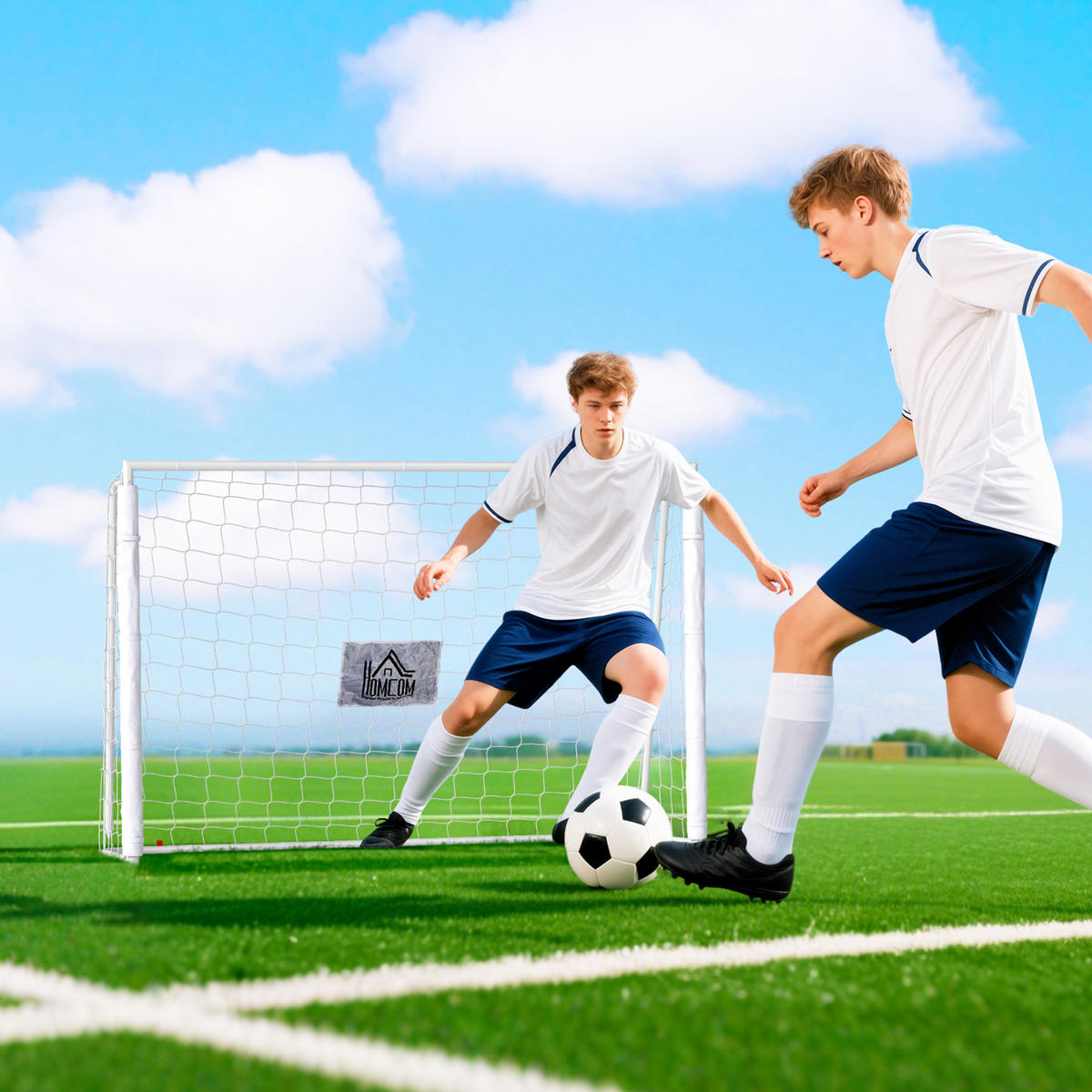 FUSSBALLTOR DE-18608 Trainings- & Spieltor 186x123 cm Weiß - Weiß, Metall (62/186cm) - ComfortXL