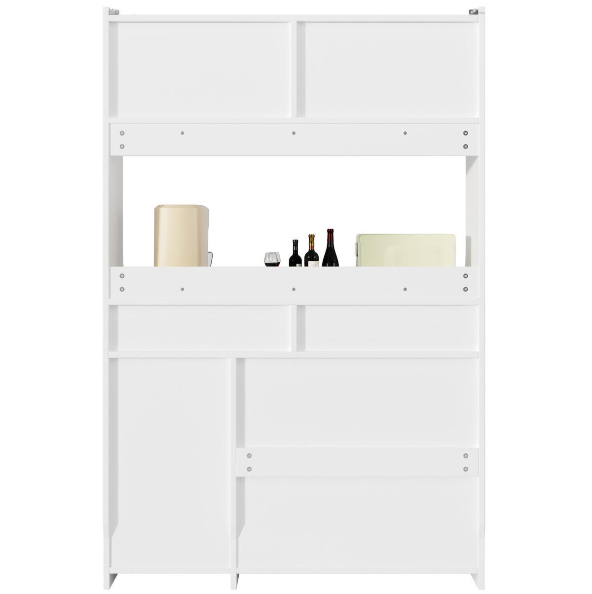 ANRICHTE Hochschrank 120/40/180 cm aus MDF und Holzwerkstoff mit LED-Beleuchtung Weiß - Weiß, Holzwerkstoff (120/180/40cm) - Modenvie