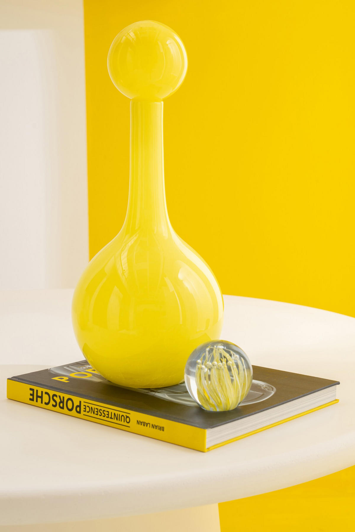 BRIEFBESCHWERER BALL (3ER SET) - Gelb, Glas (8/8/8cm) - J-Line