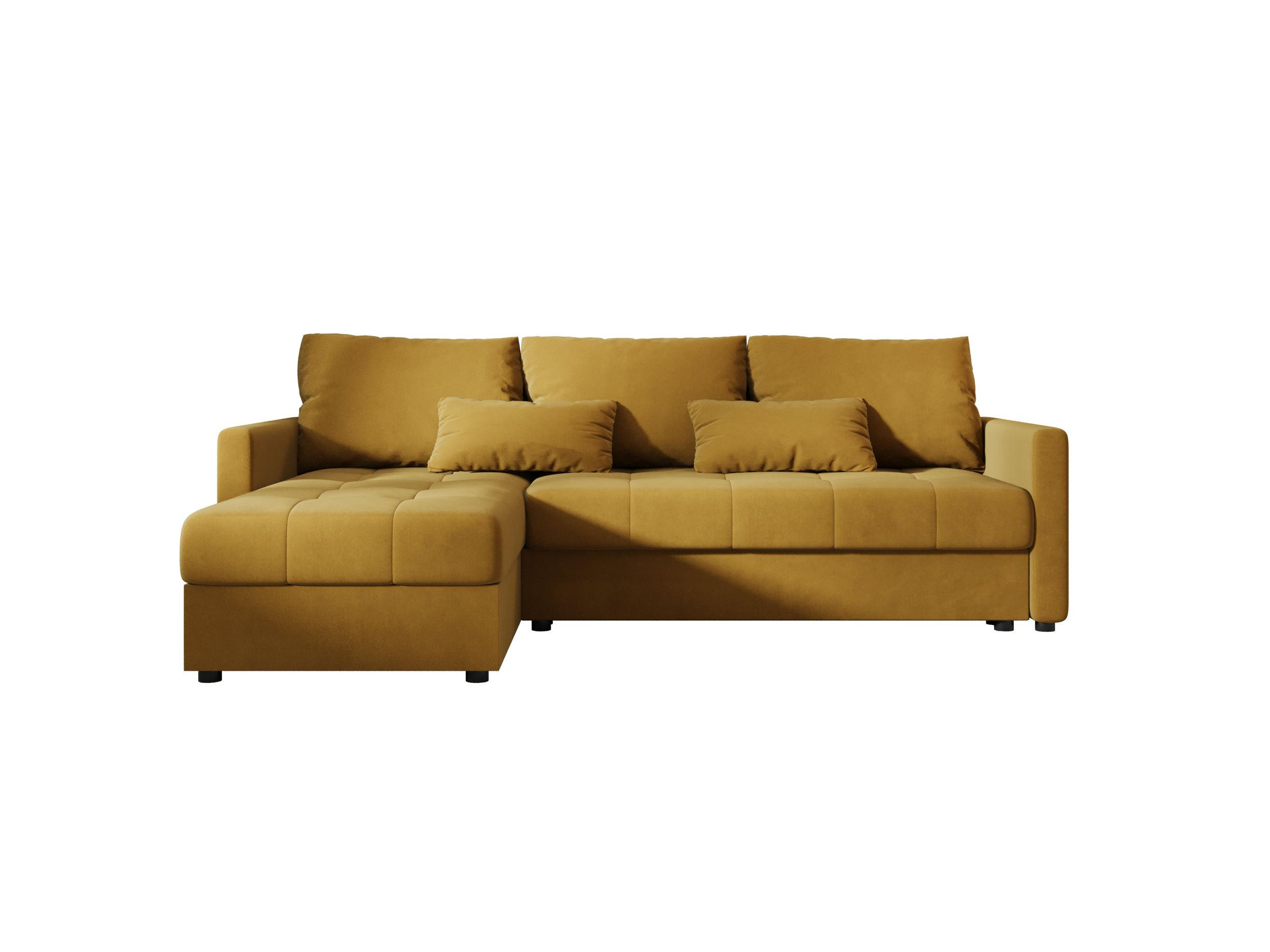 ECKSOFA MOS L BIS Itaka 33 Links mit Schlaffunktion - Currygelb, Textil (220/143cm) - Bedante
