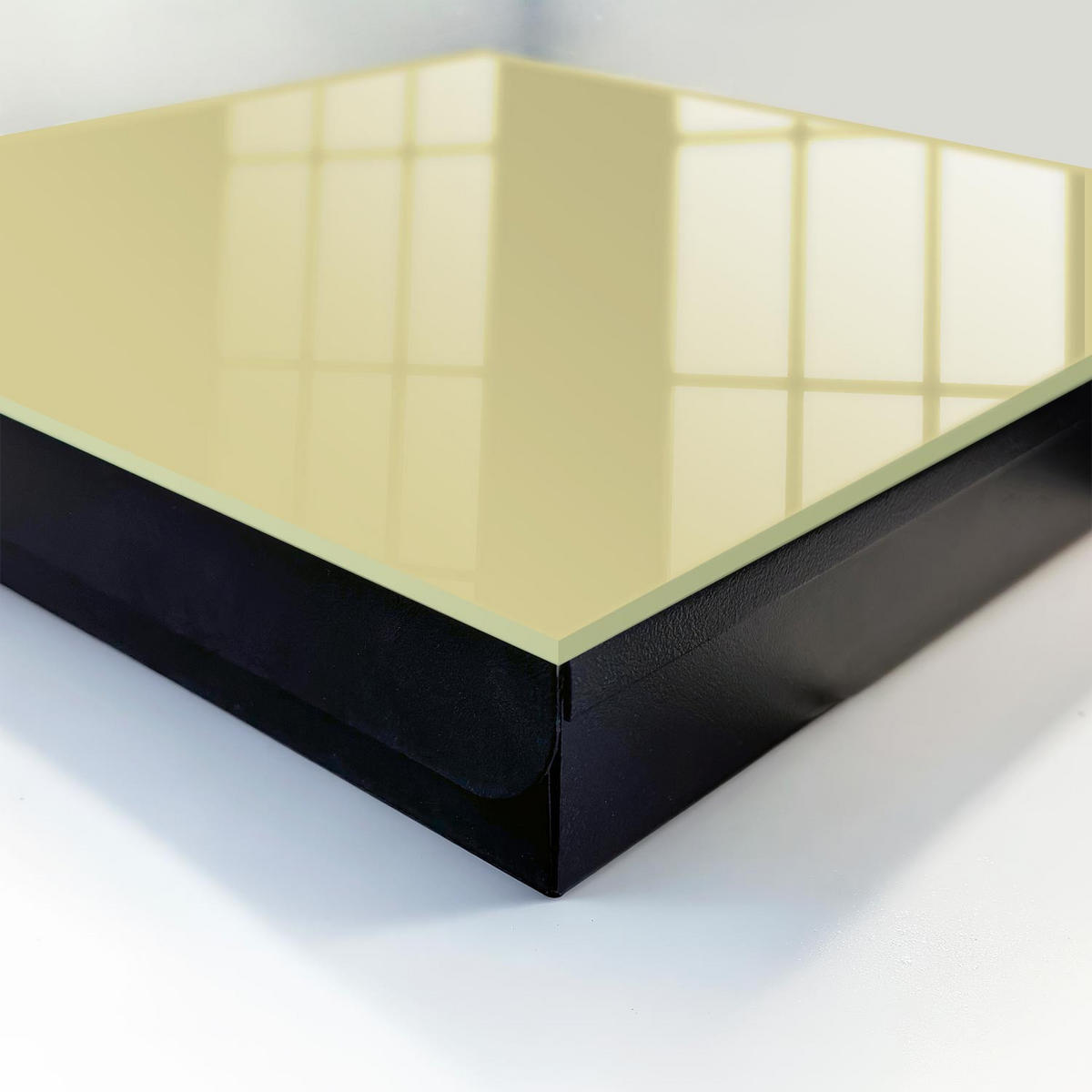 SCHLÜSSELBOX Schwarz 30x30 cm- Türöffnung nach rechts - Pastellgelb - Gelb, Metall (30/30/5cm) - TULUP