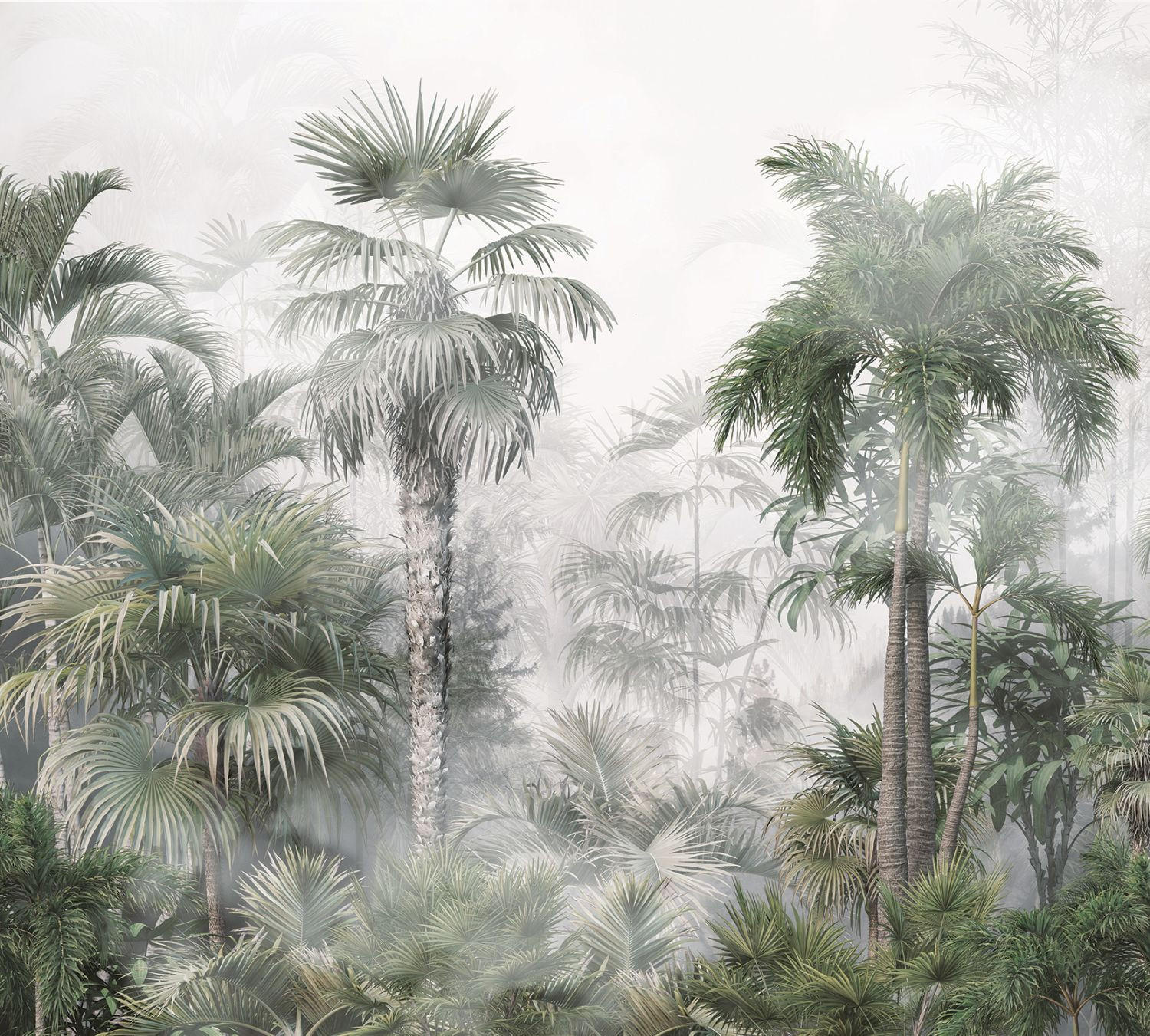 FOTOTAPETE tropische Landschaft mit Palmen 270 x 300 cm - Grün, Papier (270/300cm) - Sanders & Sanders
