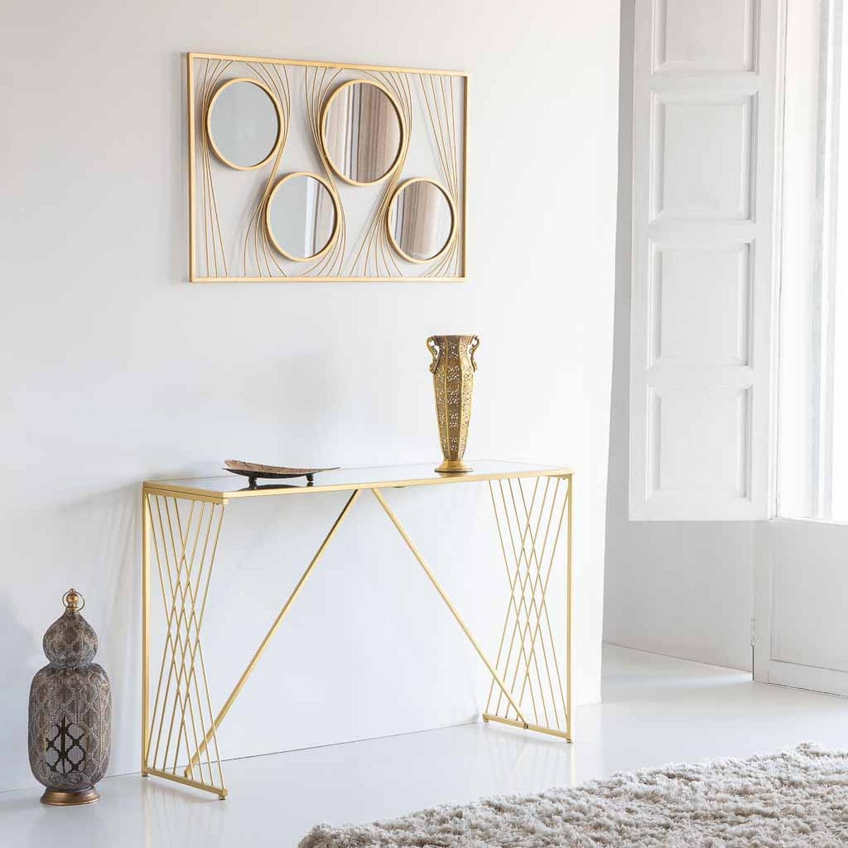 KONSOLENTISCH aus Metall, golden, 120x40x80cm - Goldfarben, Metall (40/120/80cm) - Wanderlust