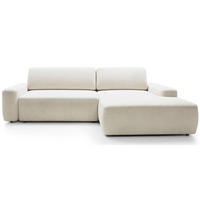 ECKSOFA Baleo Creme Chenille-Bezug - Creme/Schwarz, Kunststoff/Textil (162/264cm) - Selsey