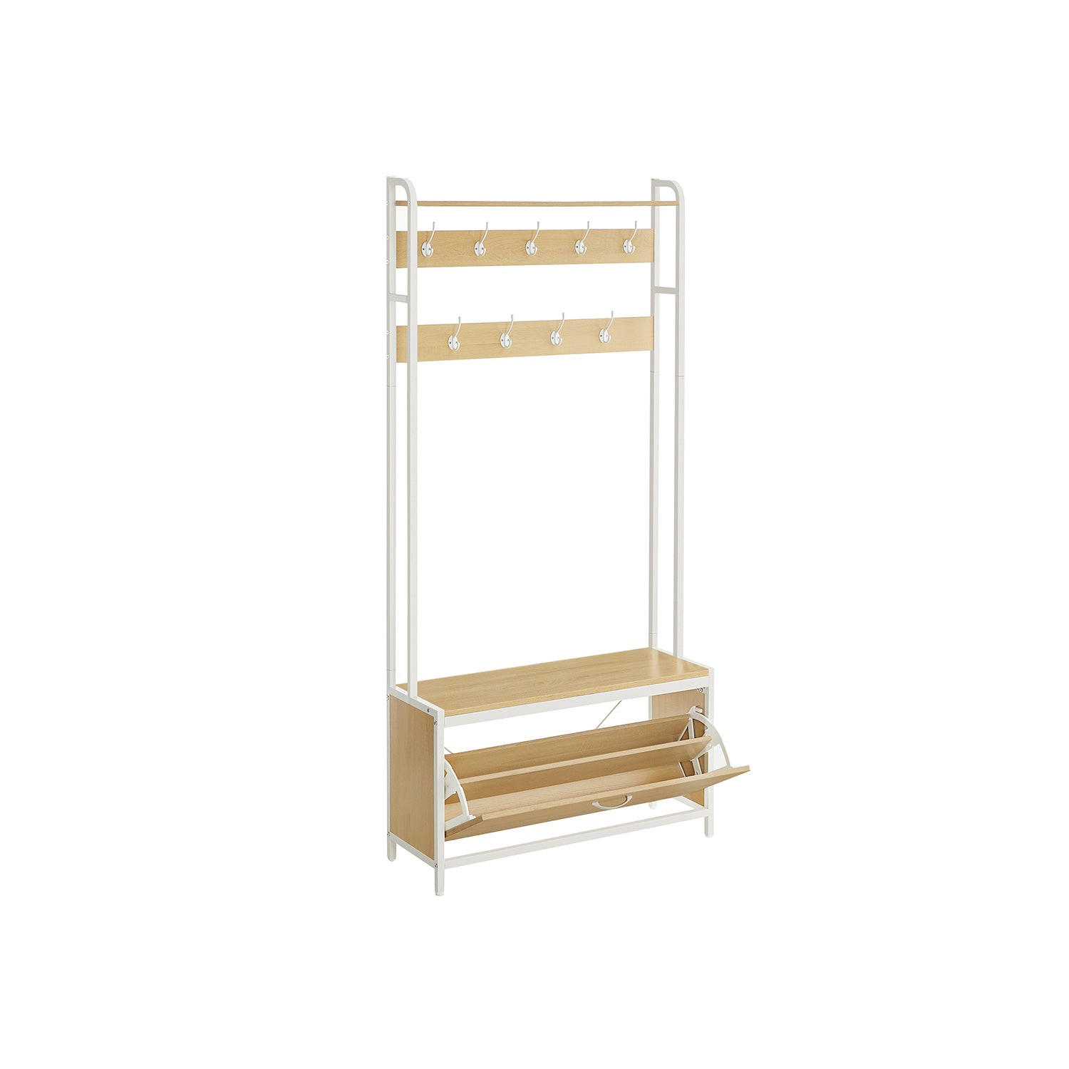 GARDEROBENSTÄNDER PRAGUE - Weiß, Holzwerkstoff (85/180/30cm) - Hansiro
