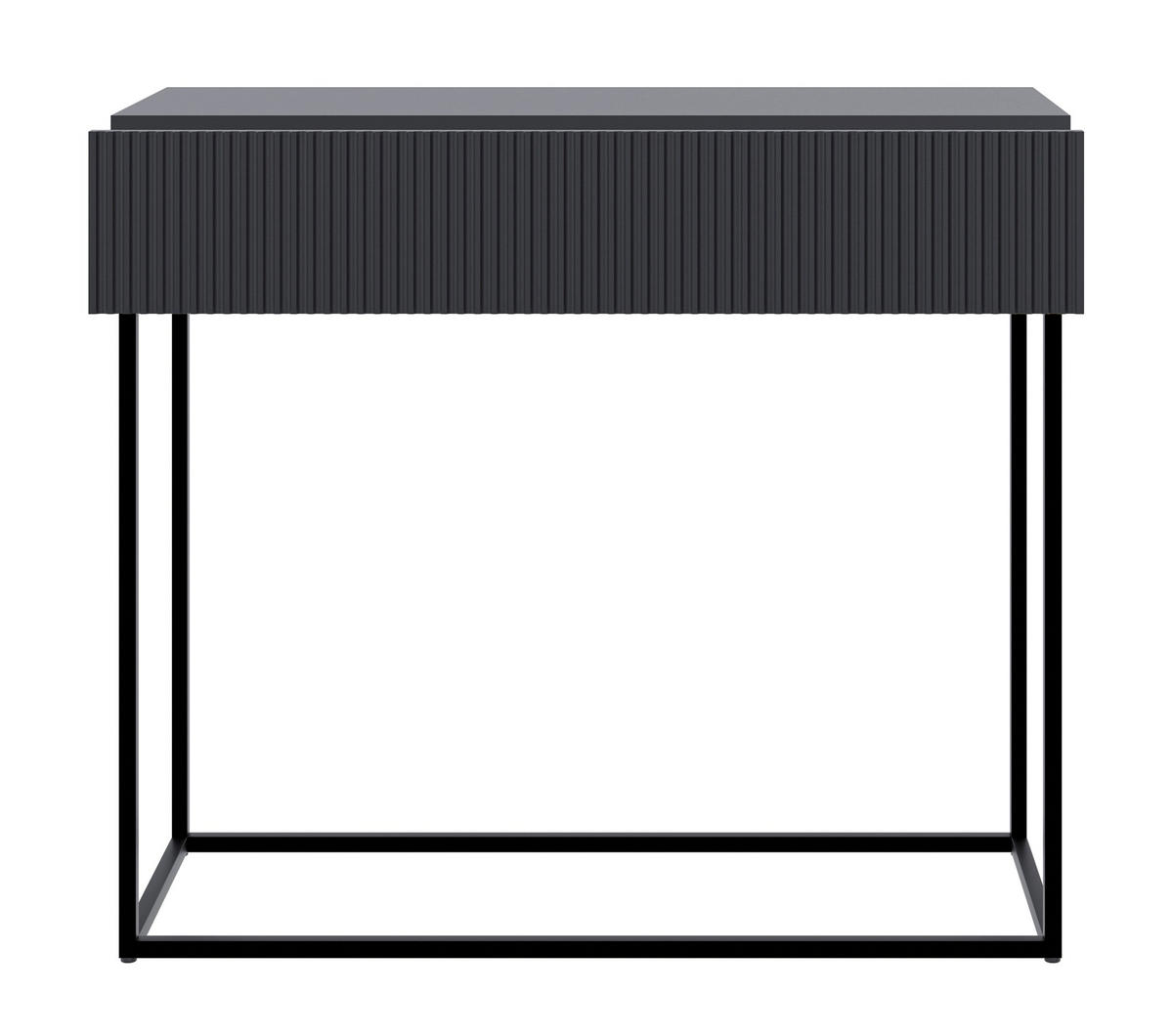 KONSOLENTISCH Veldio Schwarz mit schwarzen Beinen 90 cm - Schwarz, Holzwerkstoff/Metall (35.6/90/79cm) - Selsey