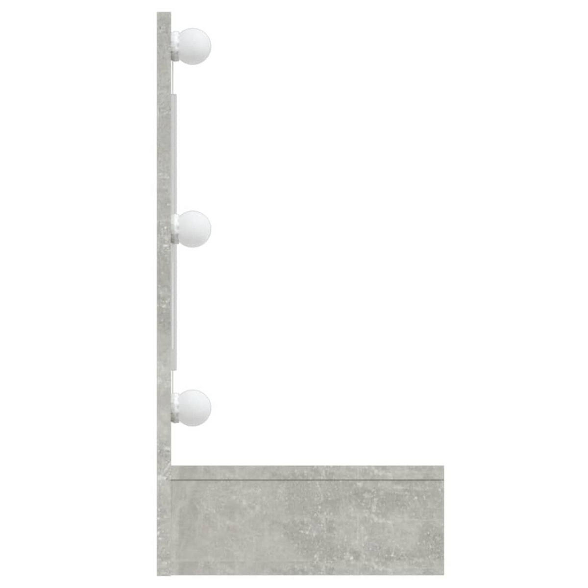 WANDSPIEGEL MIT LED BETONGRAU 90X31,5X62 CM - Hellgrau, Holz (90/62/31.5cm) - vidaXL