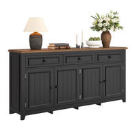 SIDEBOARD 160cm modern Anrichte Buffet Stauraum Wohnzimmer - Schwarz, Holzwerkstoff (35/76/160cm) - FLIEKS
