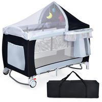 REISEBETT faltbar schwarz - Schwarz, Textil - COSTWAY