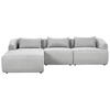 3-SITZER-ECKSOFA Stoff hellgrau linksseitig Svansele - Grau, Textil (278/174cm) - Beliani