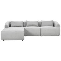 3-SITZER-ECKSOFA Stoff hellgrau linksseitig Svansele - Grau, Textil (278/174cm) - Beliani