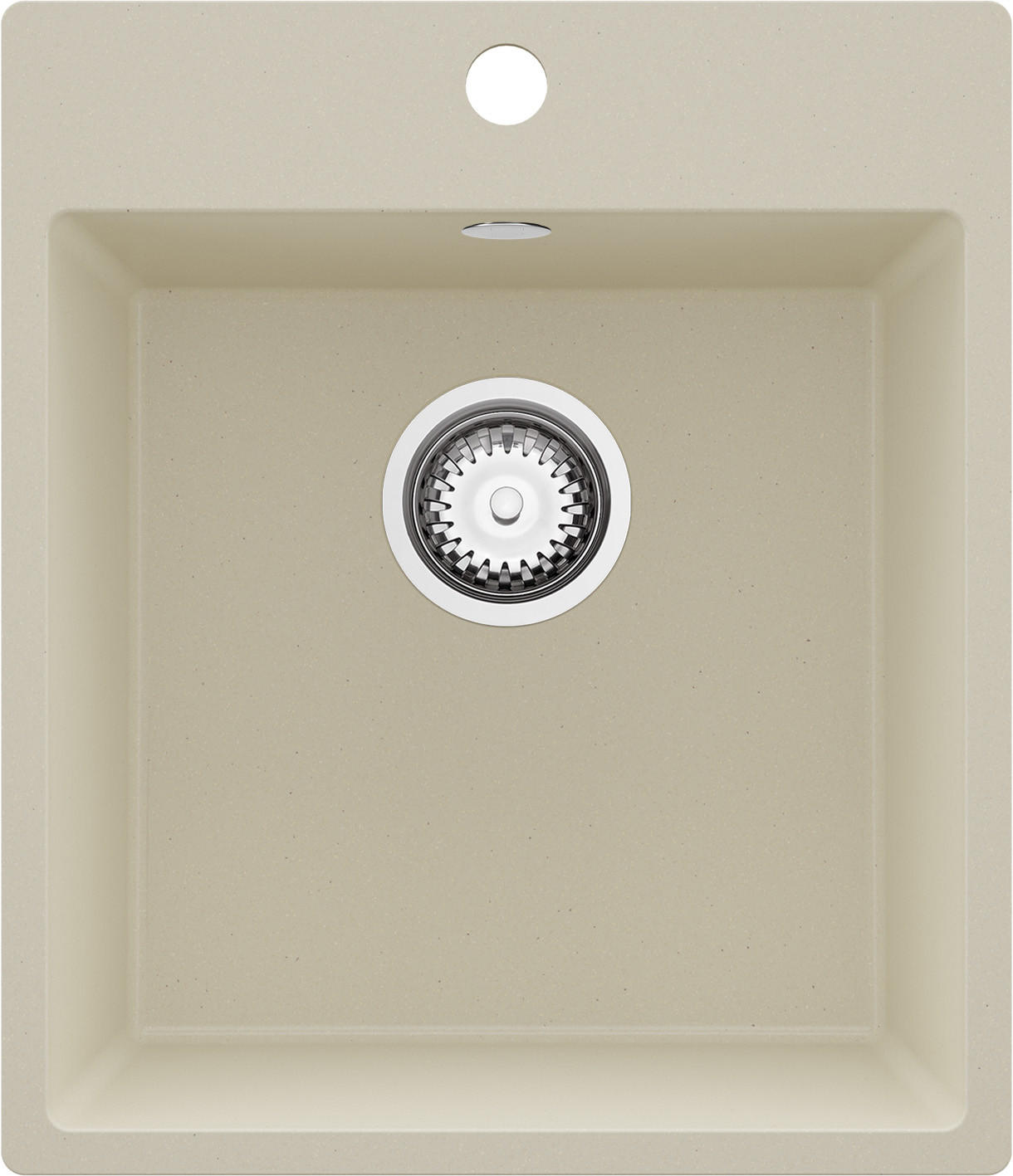 SPÜLBECKEN Riga, 2-er set Beige 43/50 cm 1 Becken + Ablauf-Set ab 45er Unterschrank - Chromfarben/Beige, Kunststoff (43/20/50cm) - Primagran