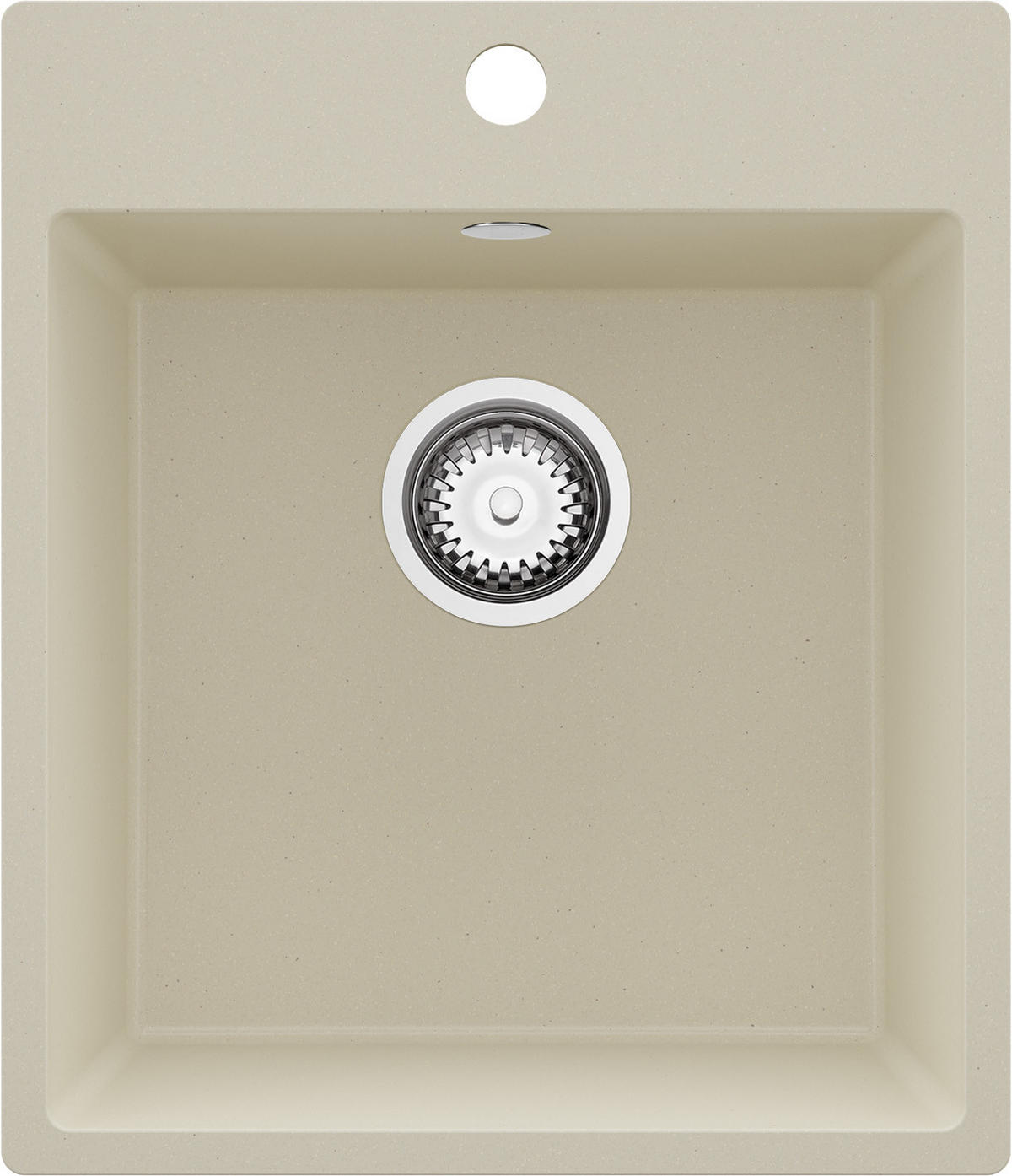 SPÜLBECKEN Riga, 2-er set Beige 43/50 cm 1 Becken + Ablauf-Set ab 45er Unterschrank - Chromfarben/Beige, Kunststoff (43/20/50cm) - Primagran