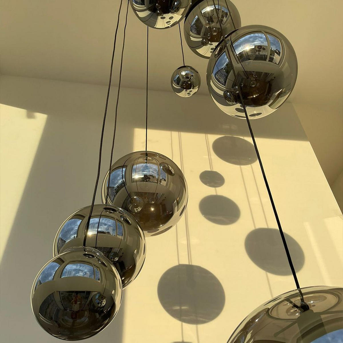 GALERIELEUCHTE Orb 5m Abhängung Klar/Schwarz Ø 40cm - Klar, Glas (40/40/40cm) - s.luce