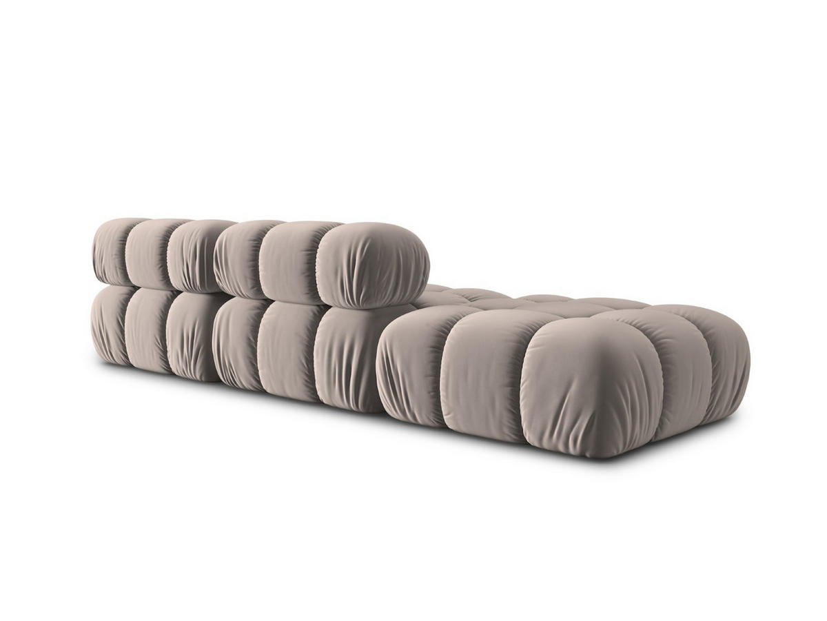 MODULARES-SOFA links Bellis aus Samt beige 4 Sitzplätze - Beige, Textil (94/63/282cm) - Micadoni