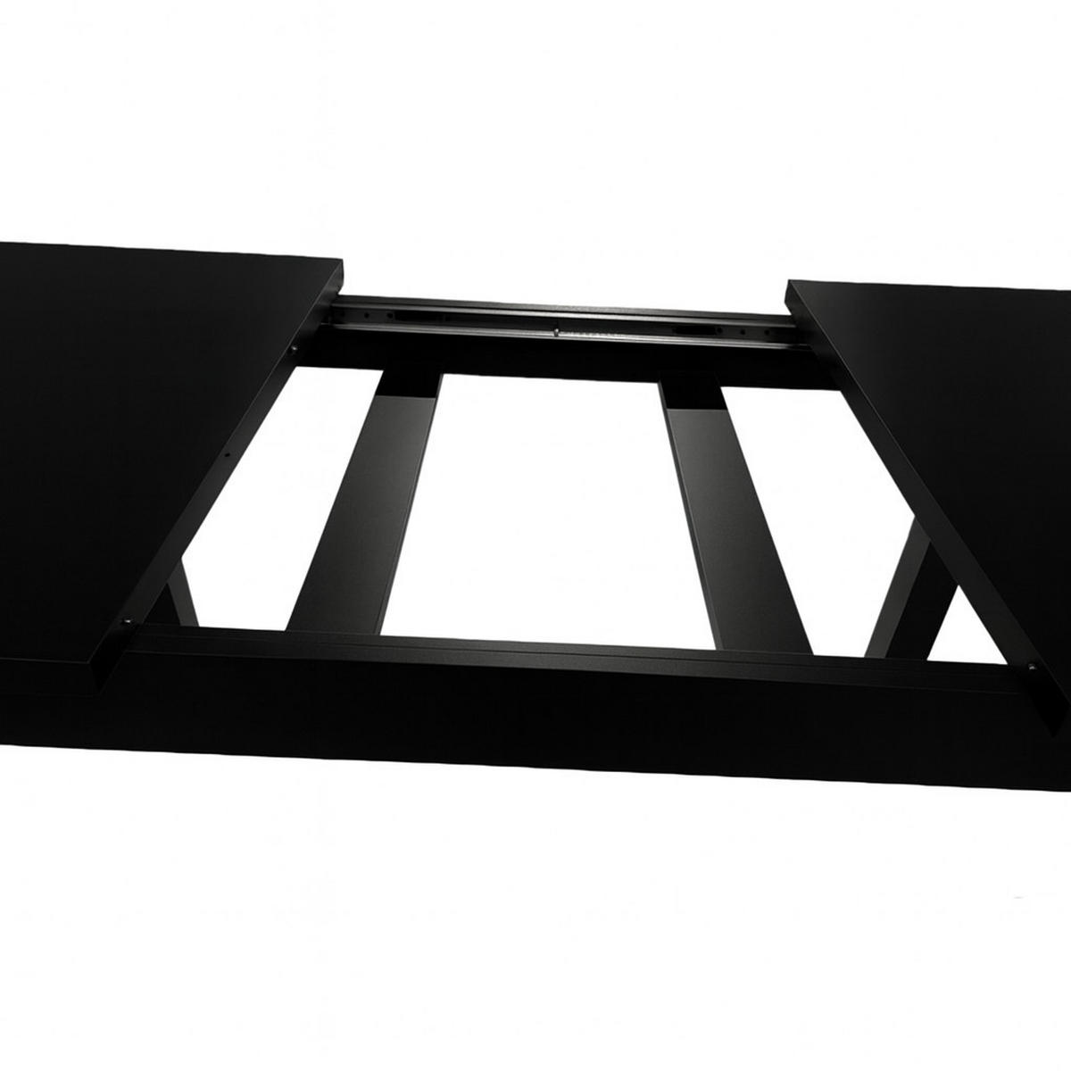 ESSTISCH Schwarz rechteckig ausziehbar 120-160x80 - Schwarz, Holz/Holzwerkstoff (80/120/76cm) - SIMKAM Furniture