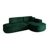 ECKSOFA Ottomane Rechts MARI-L1-v3 - 232x163x81 cm Grün Velours - Schwarz/Grün, Holzwerkstoff/Kunststoff (232/163cm) - ALTDECOR