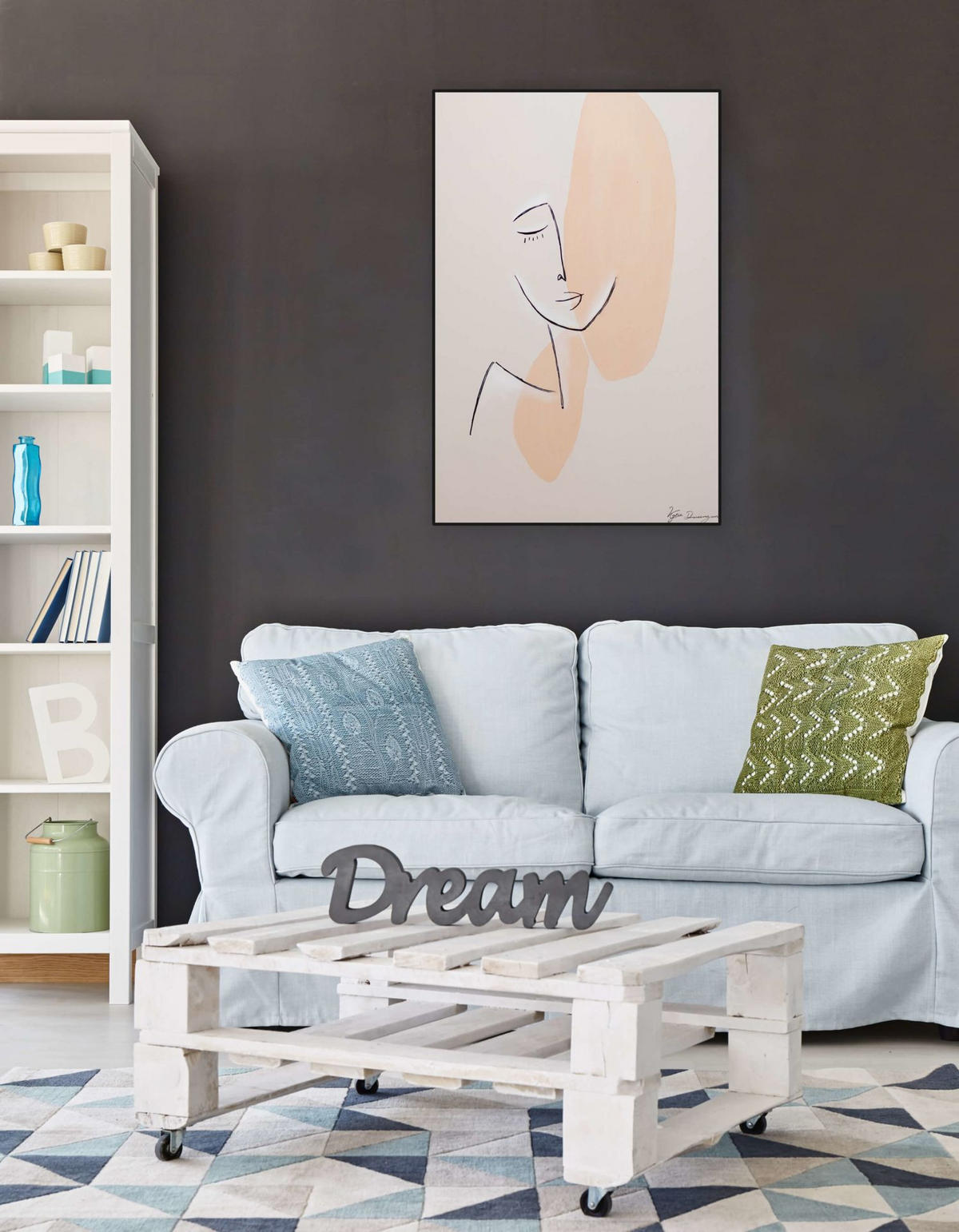 ACRYLBILD HANDGEMALT 60/90 cm - Pink, Holz/Textil (60/90cm) - KUNSTLOFT