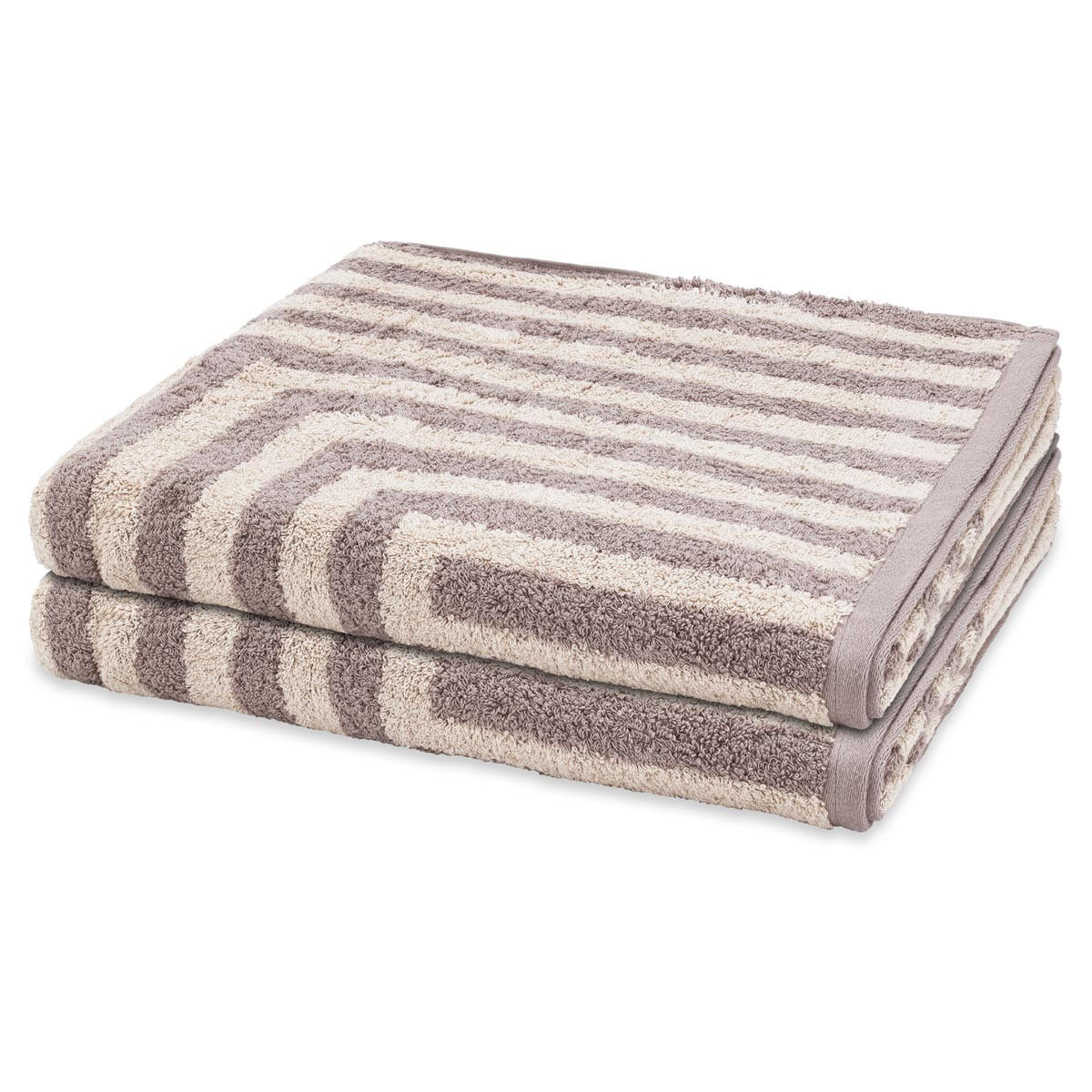 DUSCHTUCH Grafik 2er-Set - Beige, Textil (70/140cm) - Ross