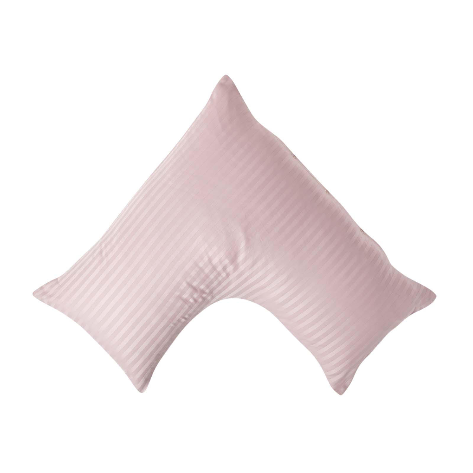 KISSENBEZUG für V-Form-Kissen, Damast-Streifen, Fadendichte 330 - Flieder, Textil (38/76cm) - Homescapes