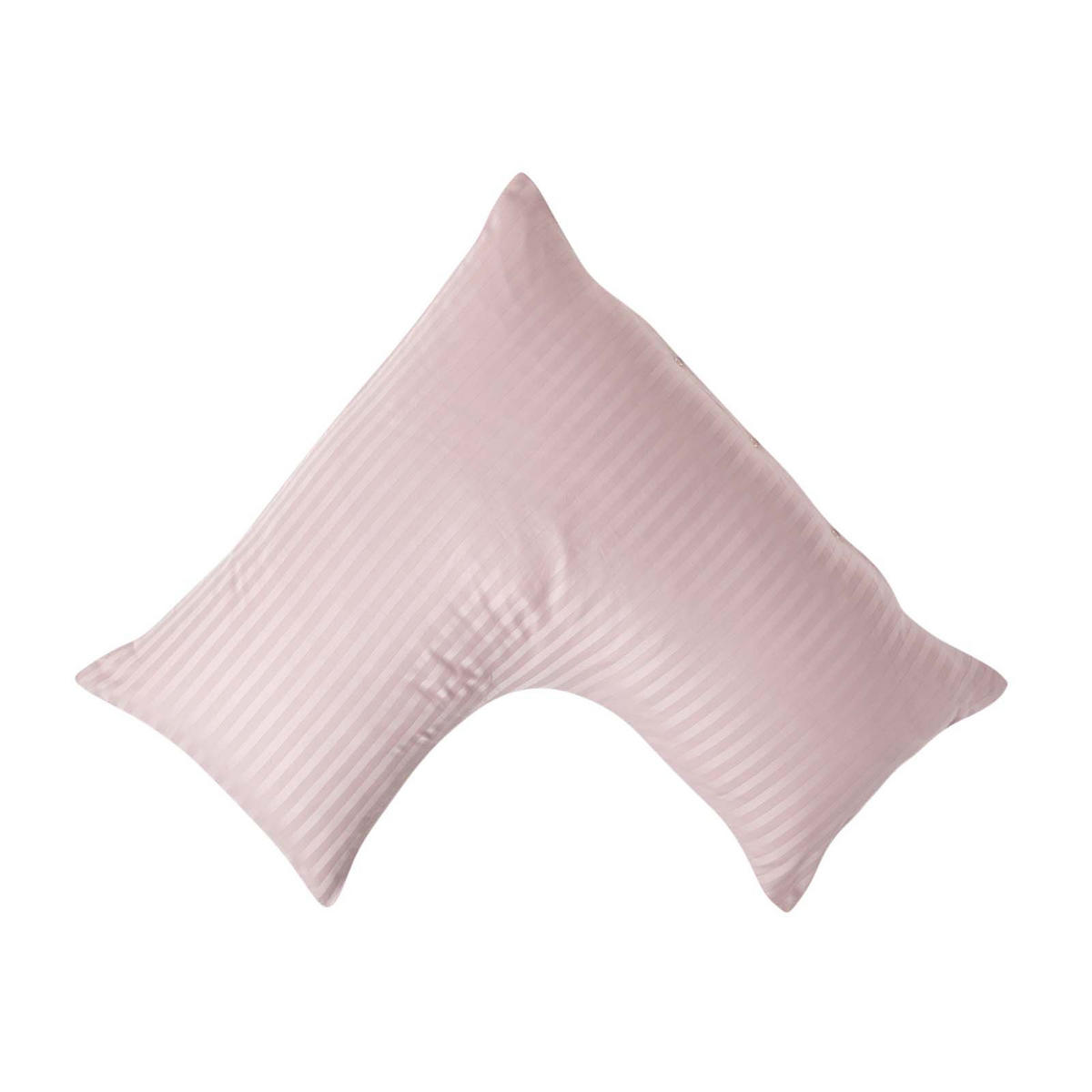 KISSENBEZUG für V-Form-Kissen, Damast-Streifen, Fadendichte 330 - Flieder, Textil (38/76cm) - Homescapes