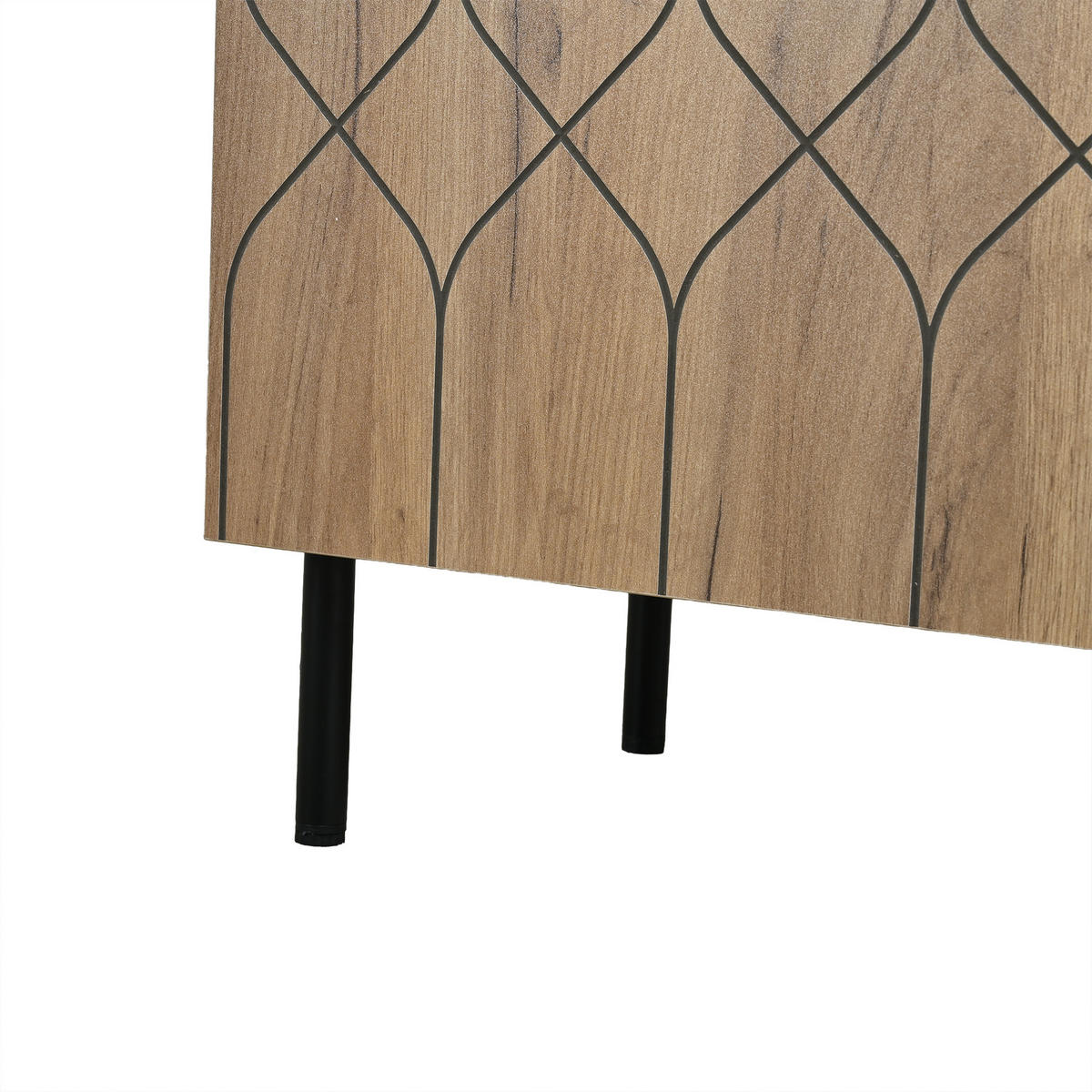 TV-RACK 180x40x50cm Lowboard für 70-Zoll Fernseher Naturfarbenholz-Schwarz - Schwarz, Holz (49/16/64.01cm) - Raelunyi