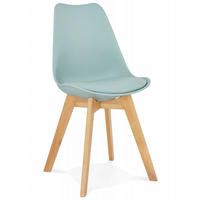 STUHL Kunstleder Holzgestell Skandinavisch, Türkis 48x56x83 cm - Türkis/Blau, Eichenholz/Holz (48/83/56cm) - KADIMA DESIGN