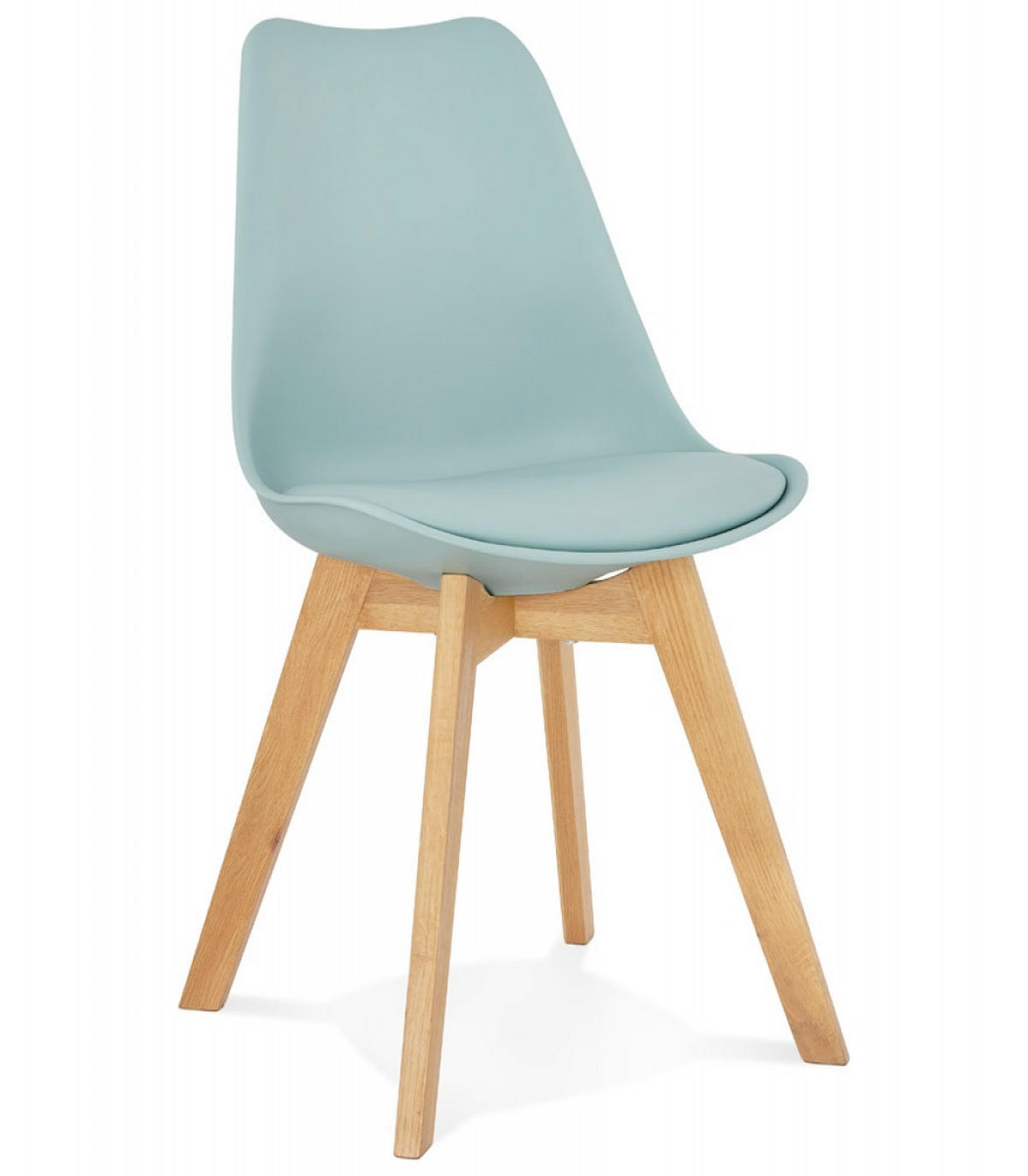 STUHL Kunstleder Holzgestell Skandinavisch, Türkis 48x56x83 cm - Türkis/Blau, Eichenholz/Holz (48/83/56cm) - KADIMA DESIGN