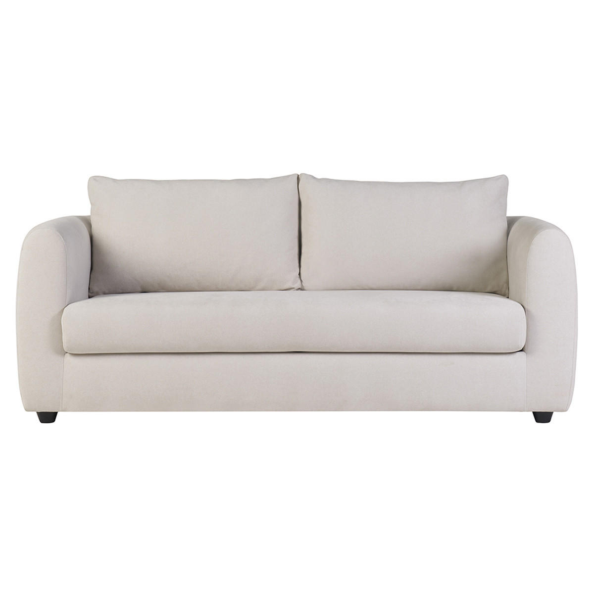 SCHLAFSOFA 3-Sitzer Samt Sand HARLO - Beige, Textil (101/87/199cm) - Miliboo