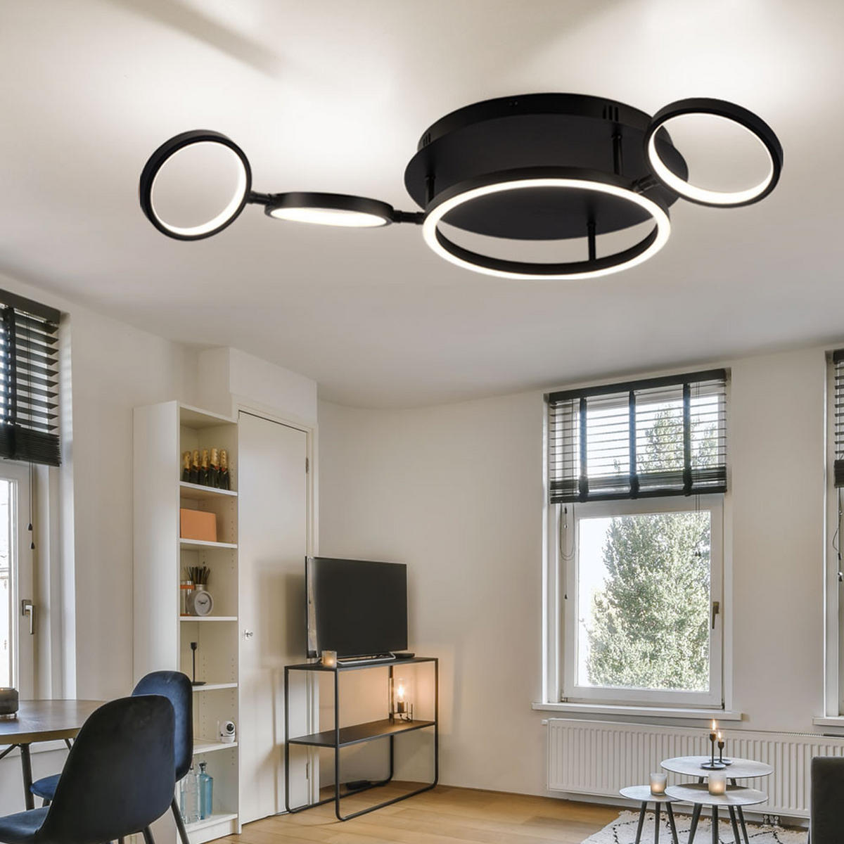 LED DECKENLEUCHTE Metall Schwarz - Schwarz, Metall (79/39/11.5cm) - Globo Lighting