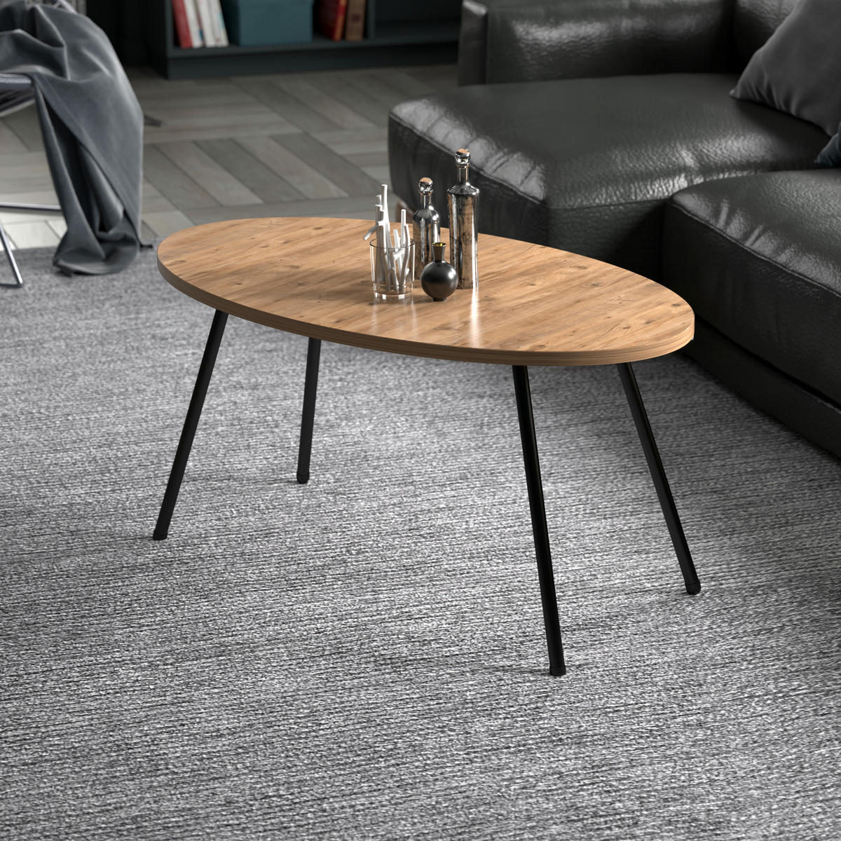 KONZOLOVÝ STOLEK Skærbæk 90/50/43 cm - hnědá, dřevo (50/90/43cm) - [en.casa]
