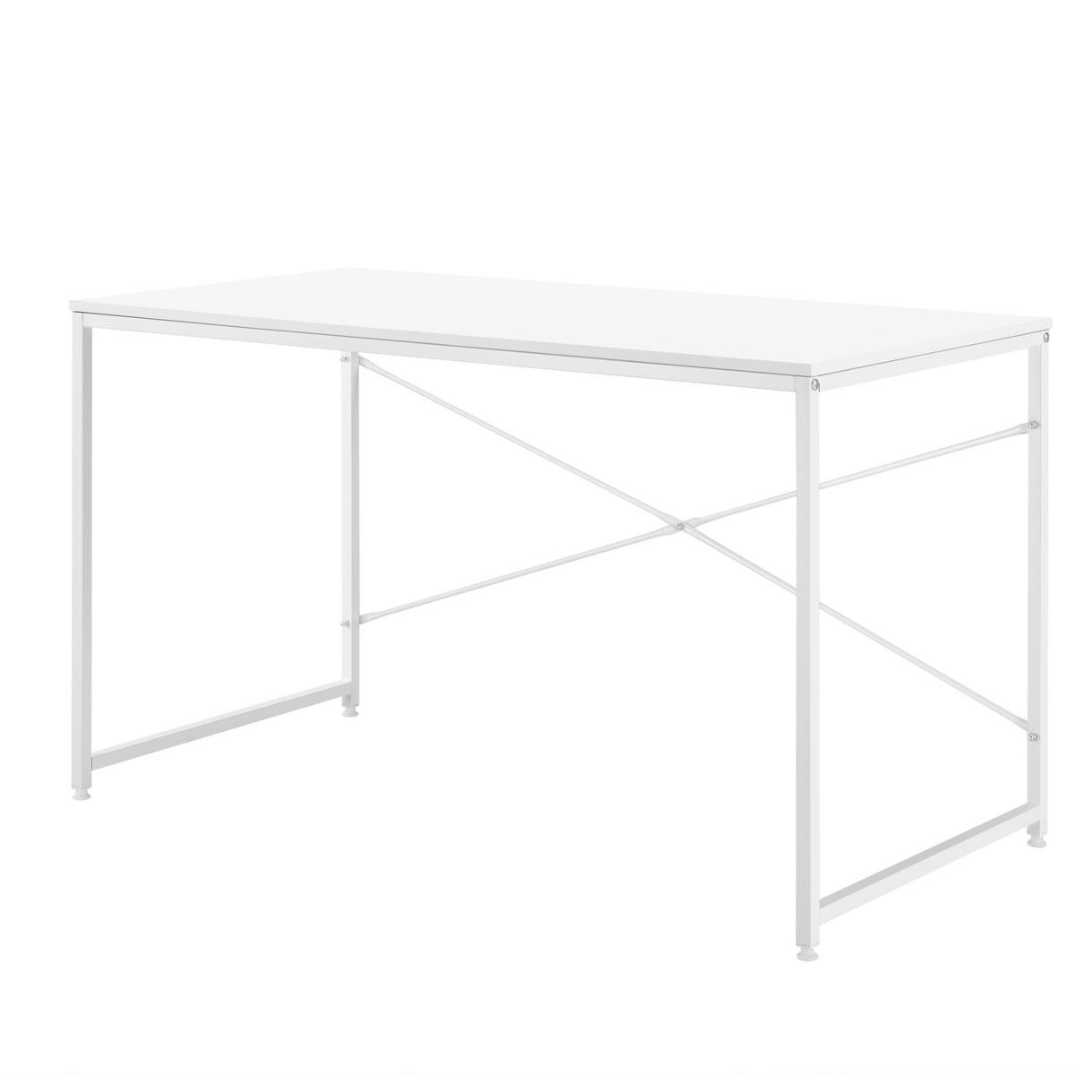 SCHREIBTISCH Røros - Weiß, Holzwerkstoff/Metall (60/120/72cm) - [en.casa]