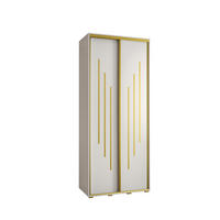 SCHWEBETÜRENSCHRANK 235,2/120/60 2-türig - Goldfarben/Weiß, Holz/Metall (120/235/60cm) - Abiks Möbel