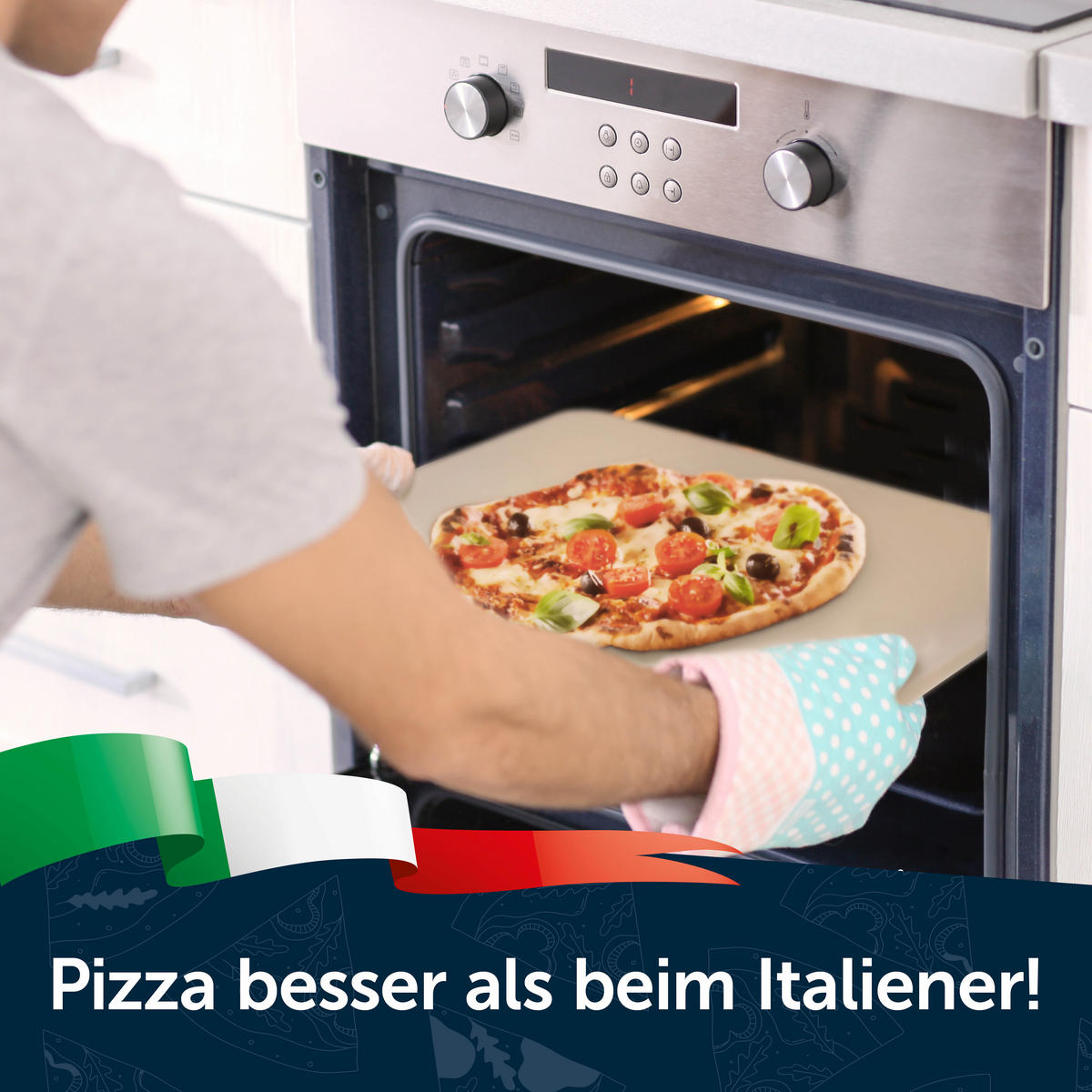 PIZZASTEIN Arkelstorp 2er-Set mit Pizzaschieber - Beige, Stein (38/1/30cm) - Blumtal