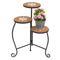 BLUMENTREPPE Mosaik 3 Ebenen 55 cm 12020 - Schwarz, Metall (45/55/45cm) - DanDiBo